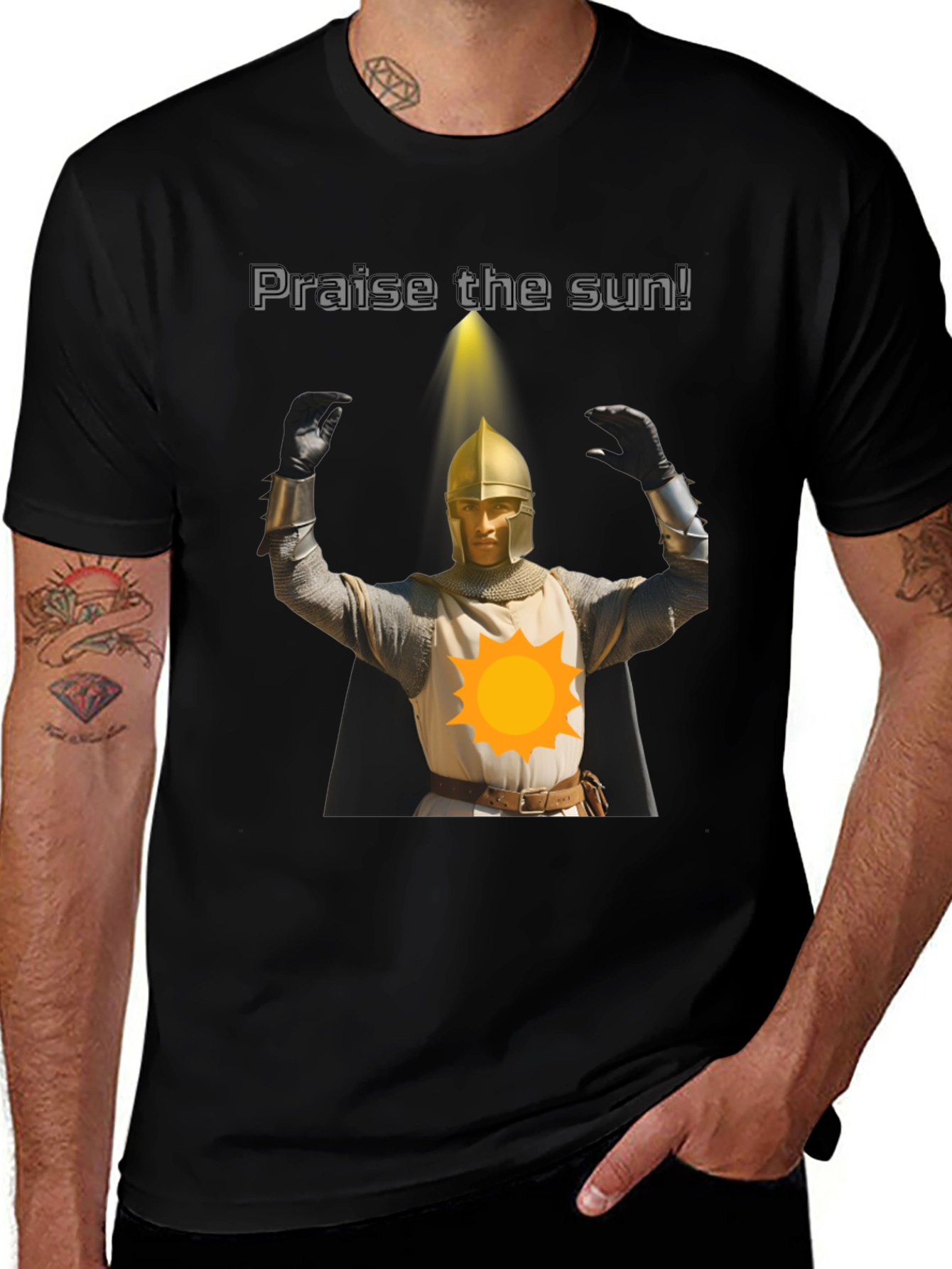 Praise the Sun Knight T-Shirt - Dark Souls Inspired