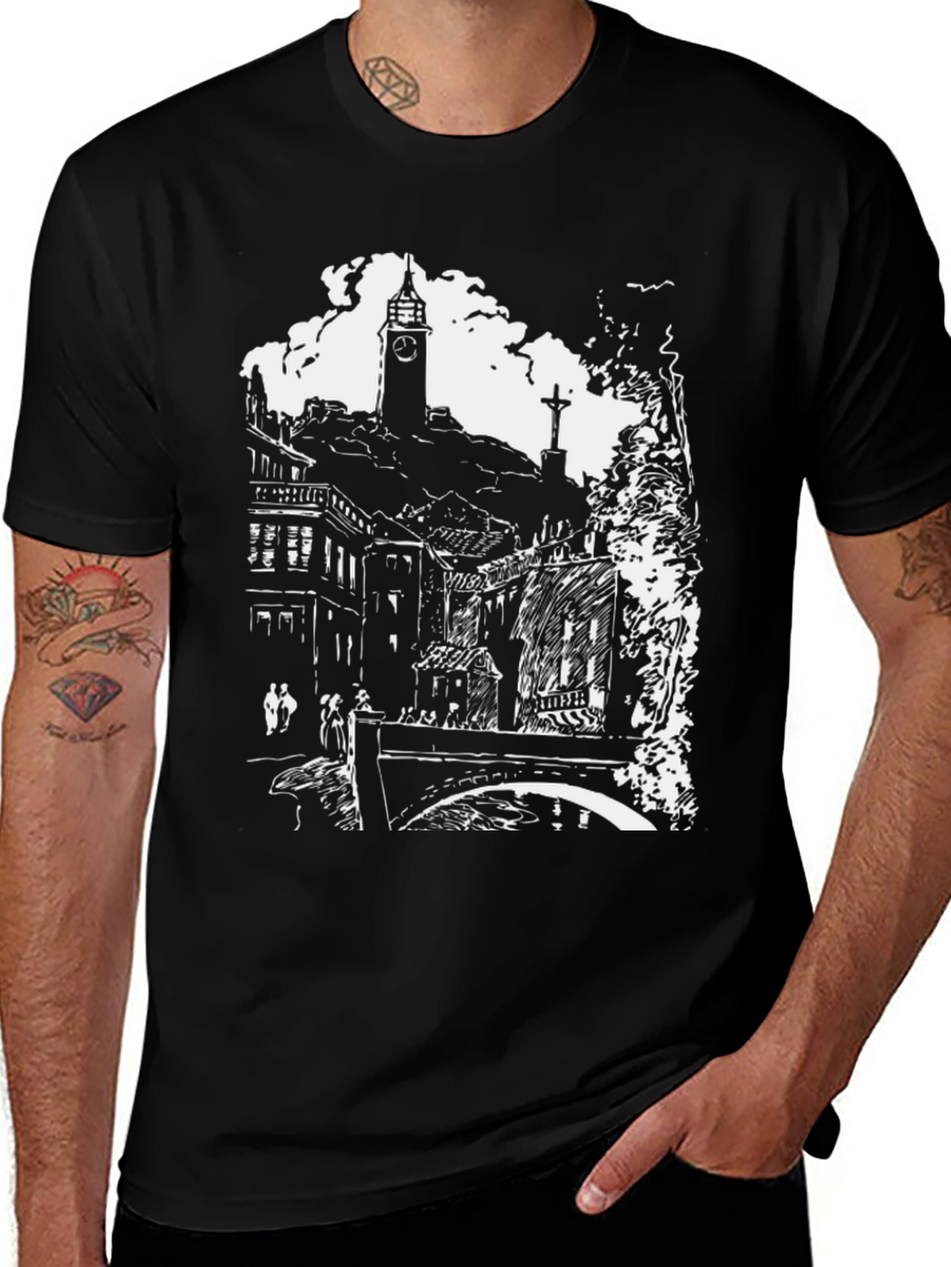 Variant 8 of Black T-Shirt with Venice Italy Graphic