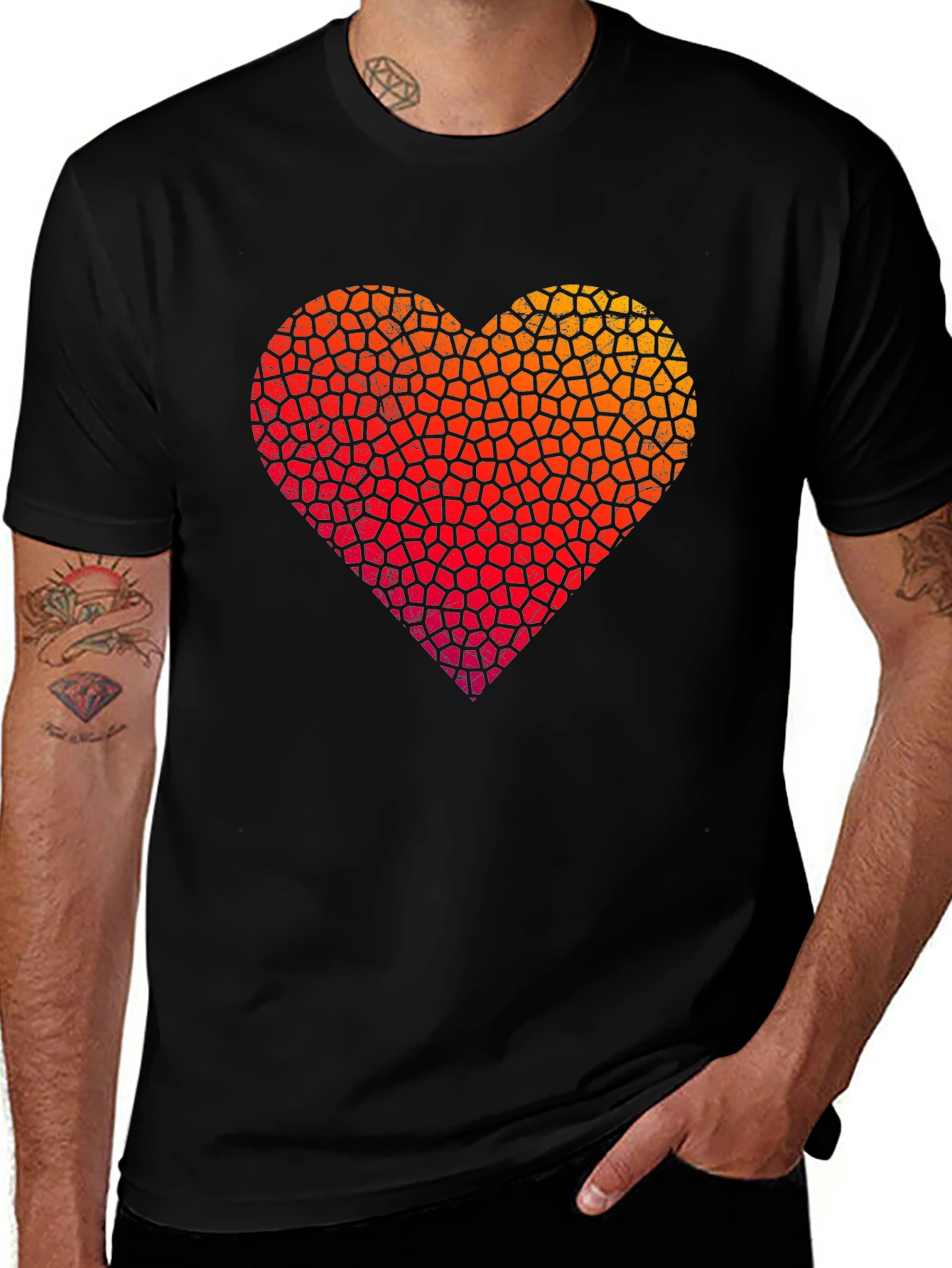 Variant 9 of Mosaic Heart Graphic T-Shirt - Modern Love Tee