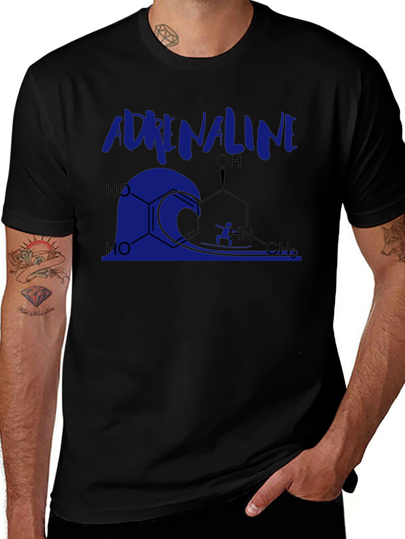 Variant 17 of Adrenaline Molecule Graphic T-Shirt - Surfing Tee