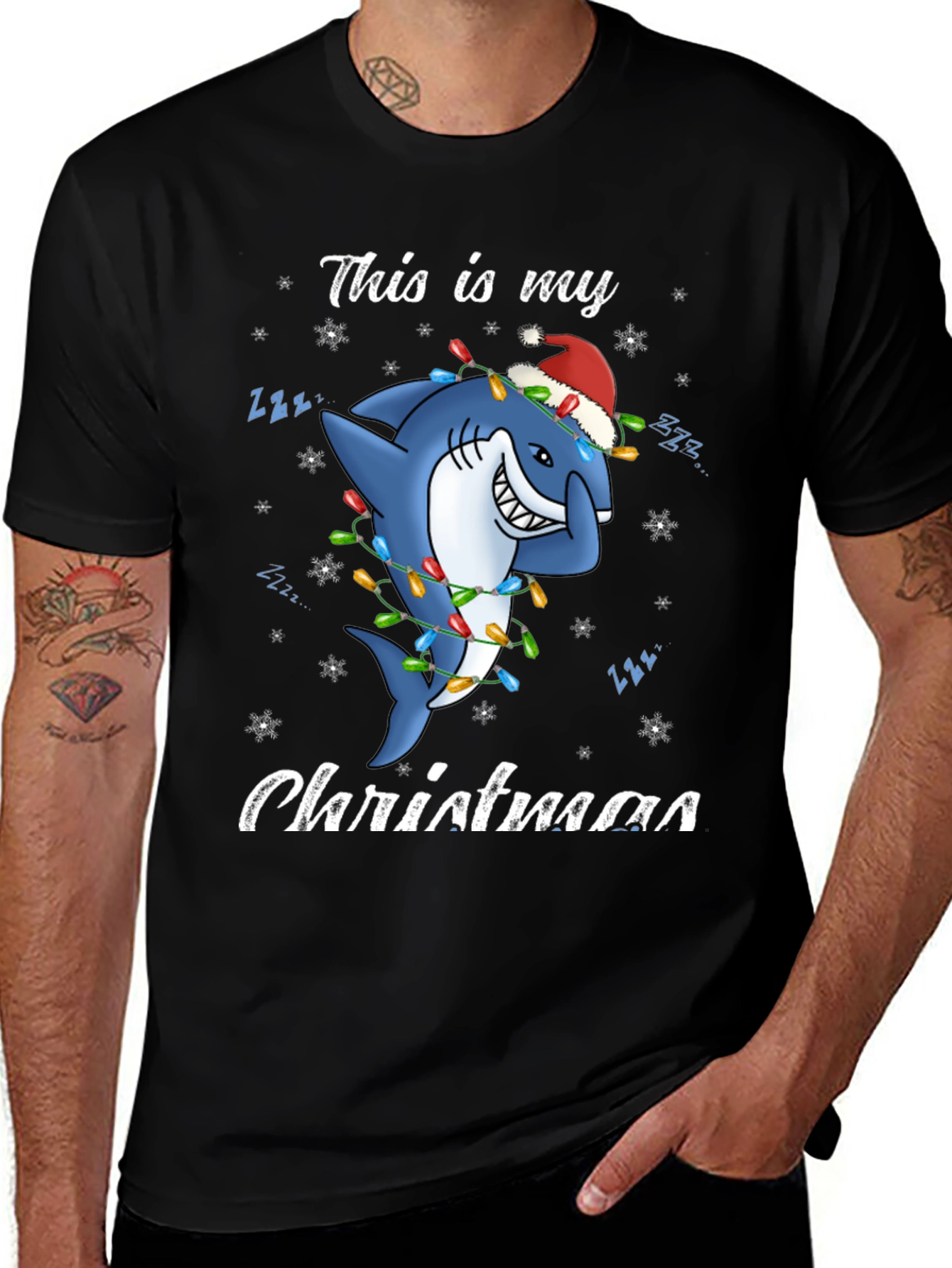 Christmas Shark T-Shirt - Holiday Festive Tee