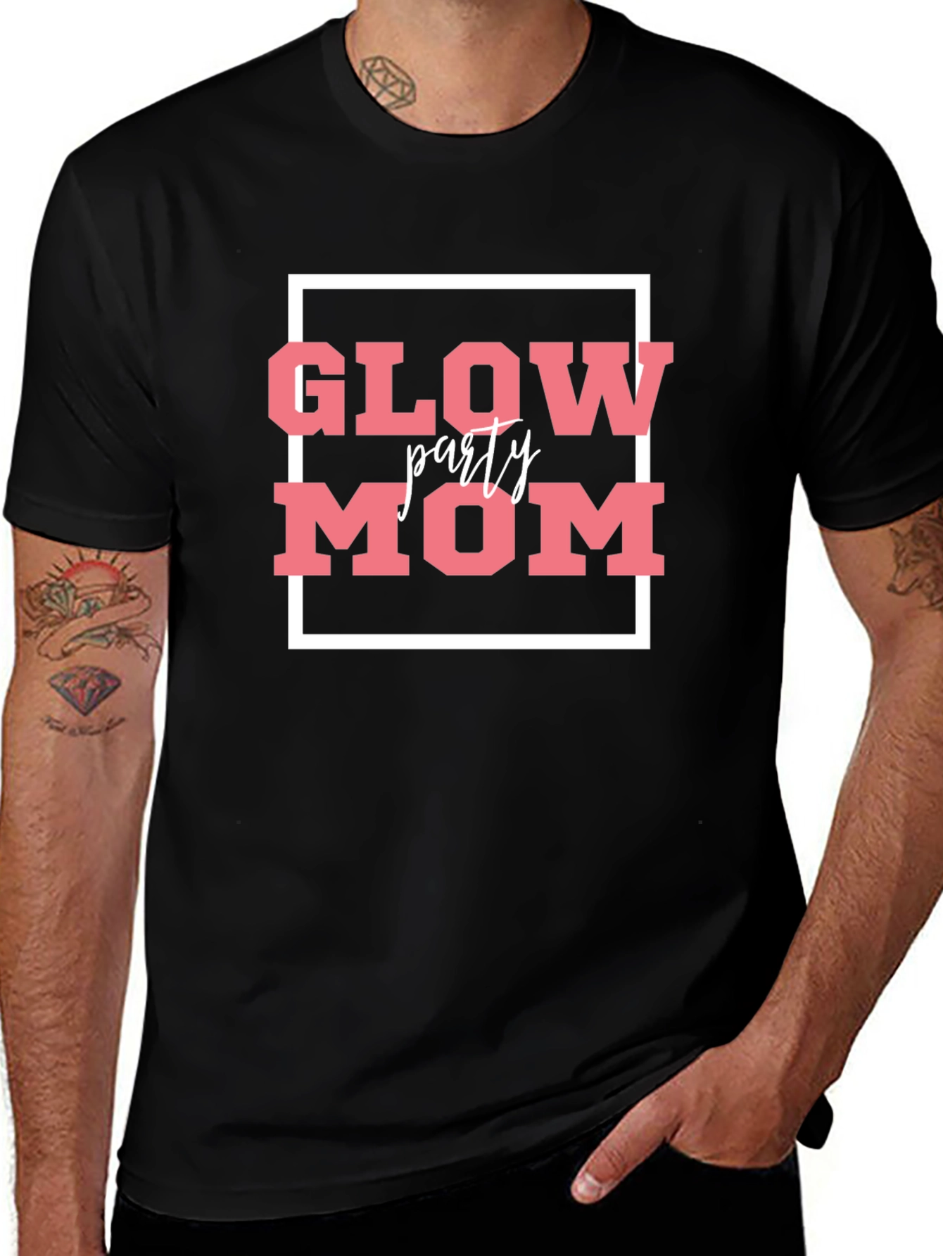 Variant 18 of Glow Party Mom T-Shirt - Black