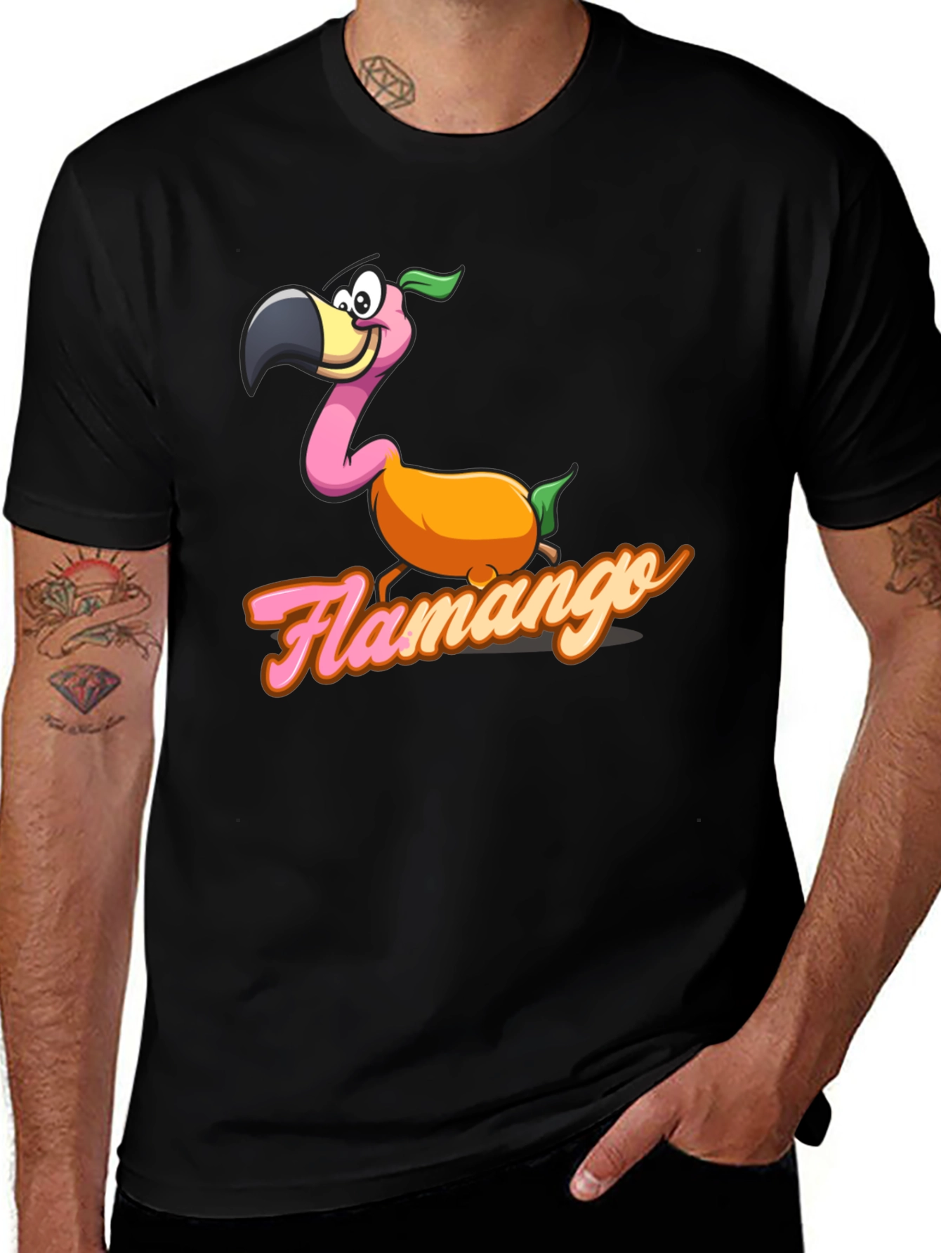 Variant 3 of Flamango Graphic Tee - Tropical Fruit Flamingo T-Shirt