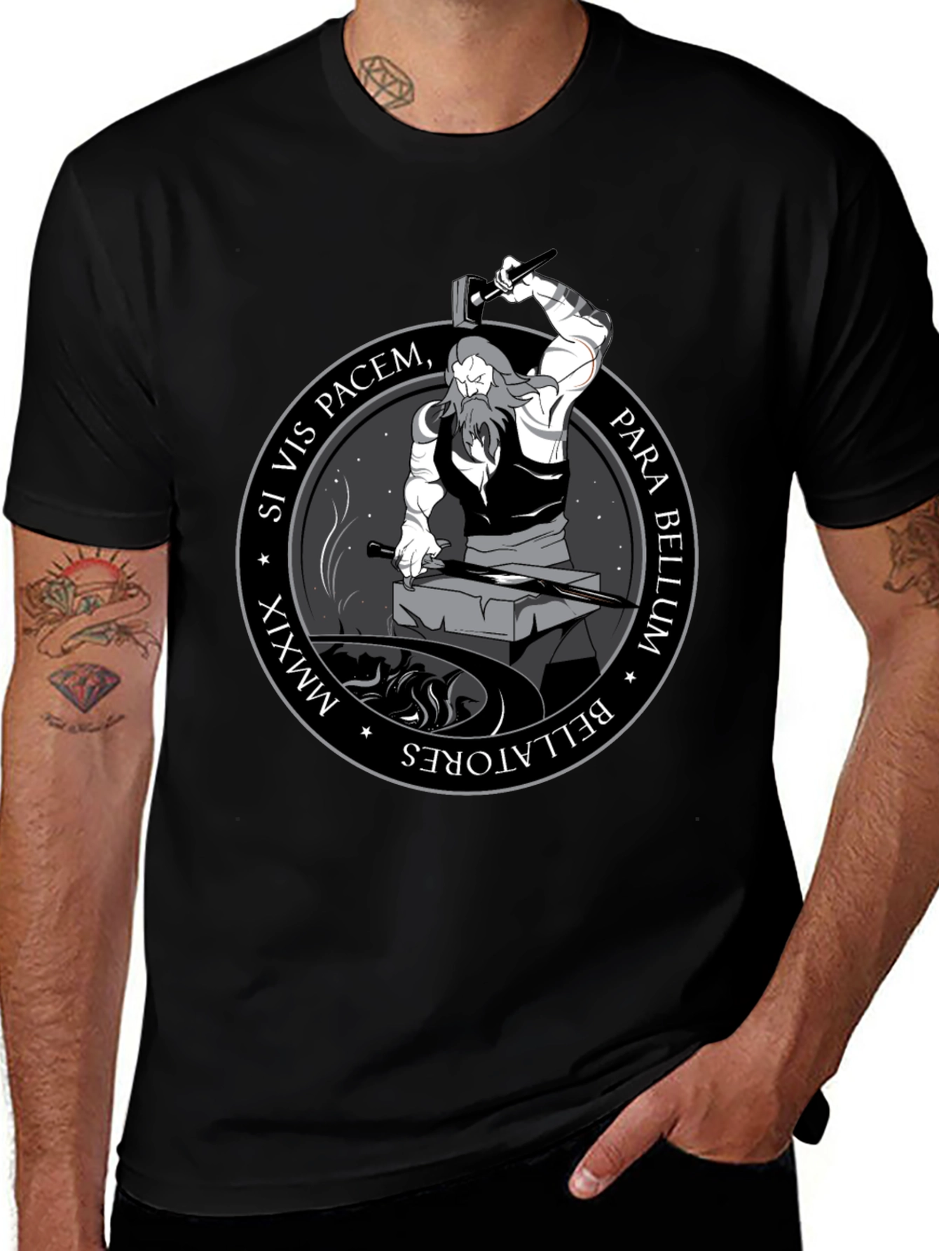 Black Si Vis Pacem, Para Bellum Graphic Tee main image