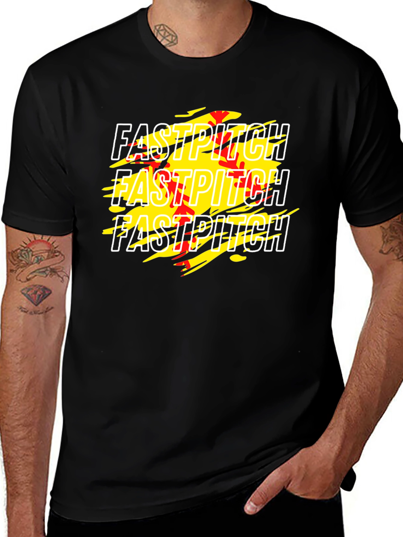 Fastpitch Graphic Tee - Black Cotton T-Shirt