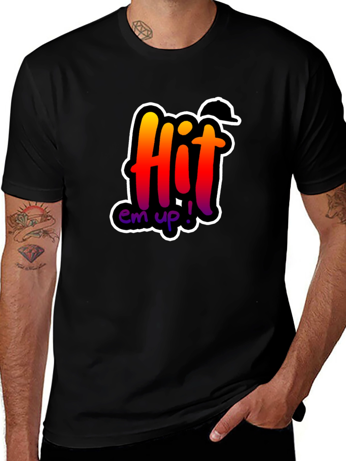 Hit Em Up Graphic T-Shirt Black