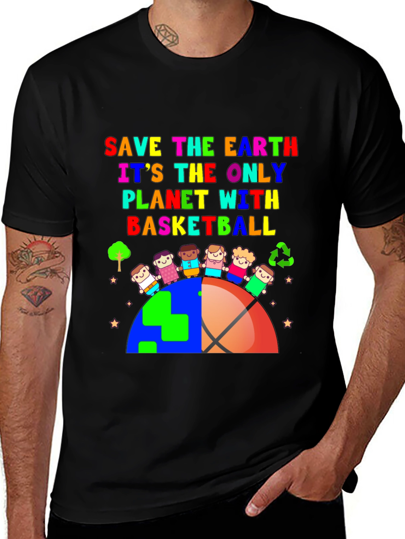 Save the Earth Basketball T-Shirt