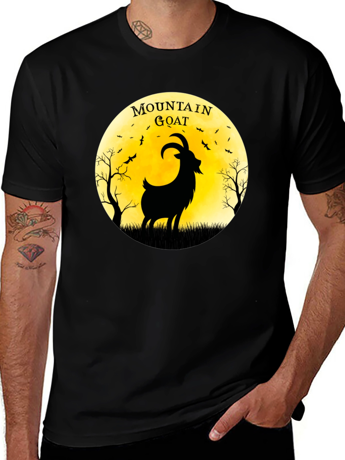 Variant 13 of Mountain Goat Graphic T-Shirt - Black