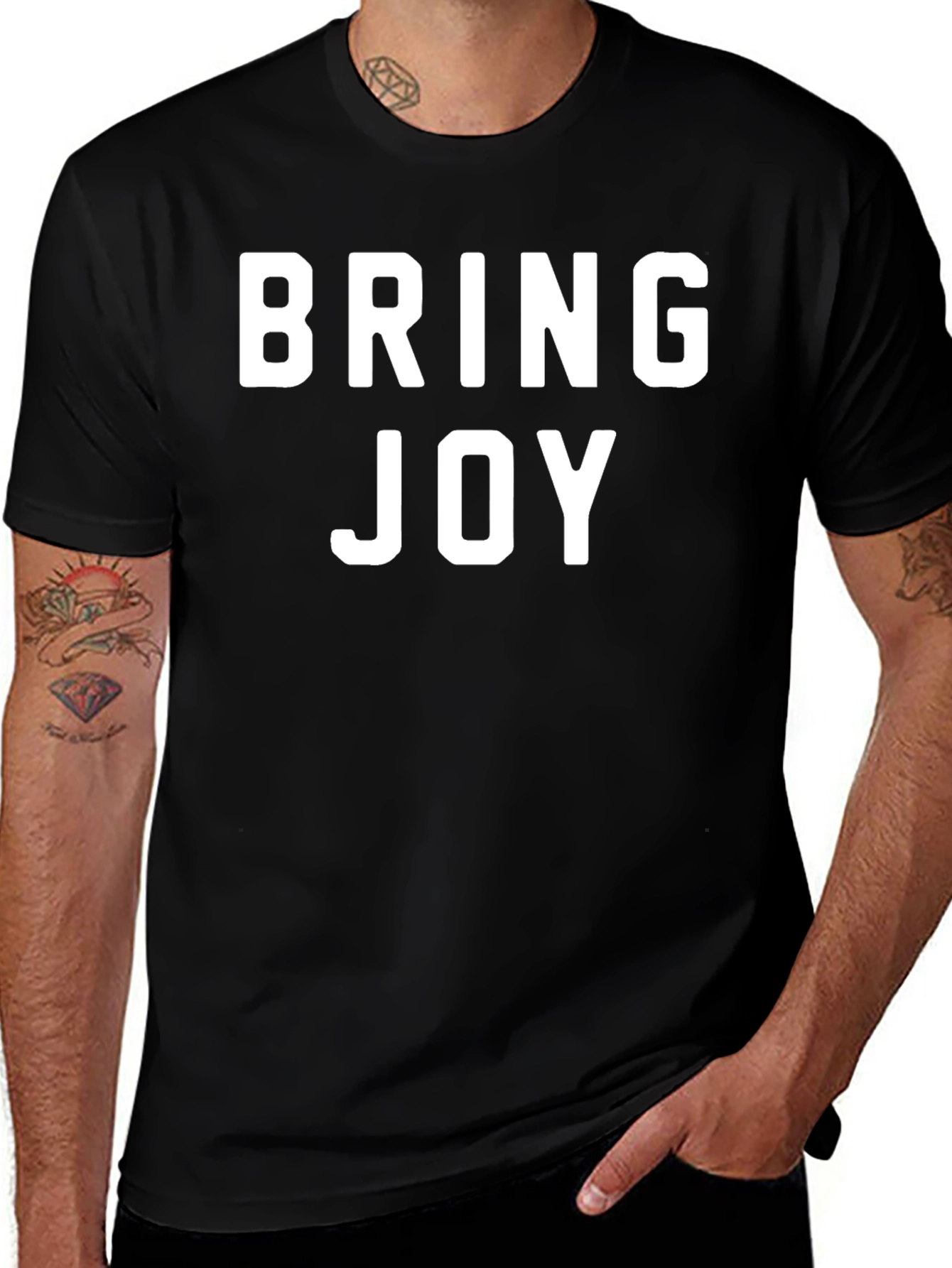 Black Bring Joy T-Shirt - Black Crew Neck Tee main image