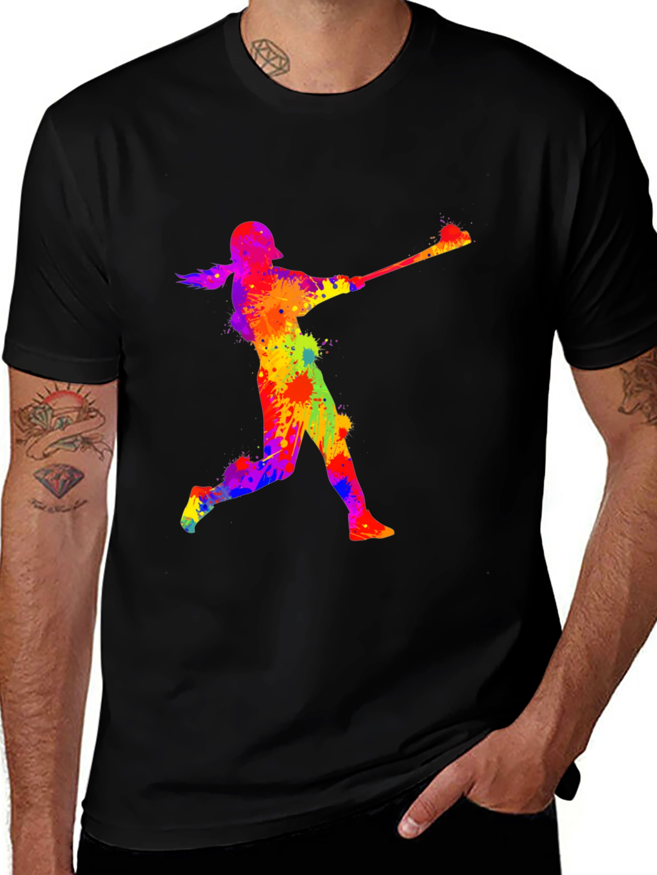 Variant 22 of Colorful Baseball Player T-Shirt
