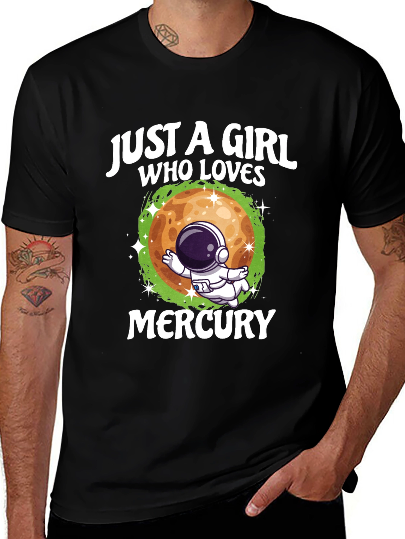 Variant 13 of Just a Girl Who Loves Mercury Black T-Shirt