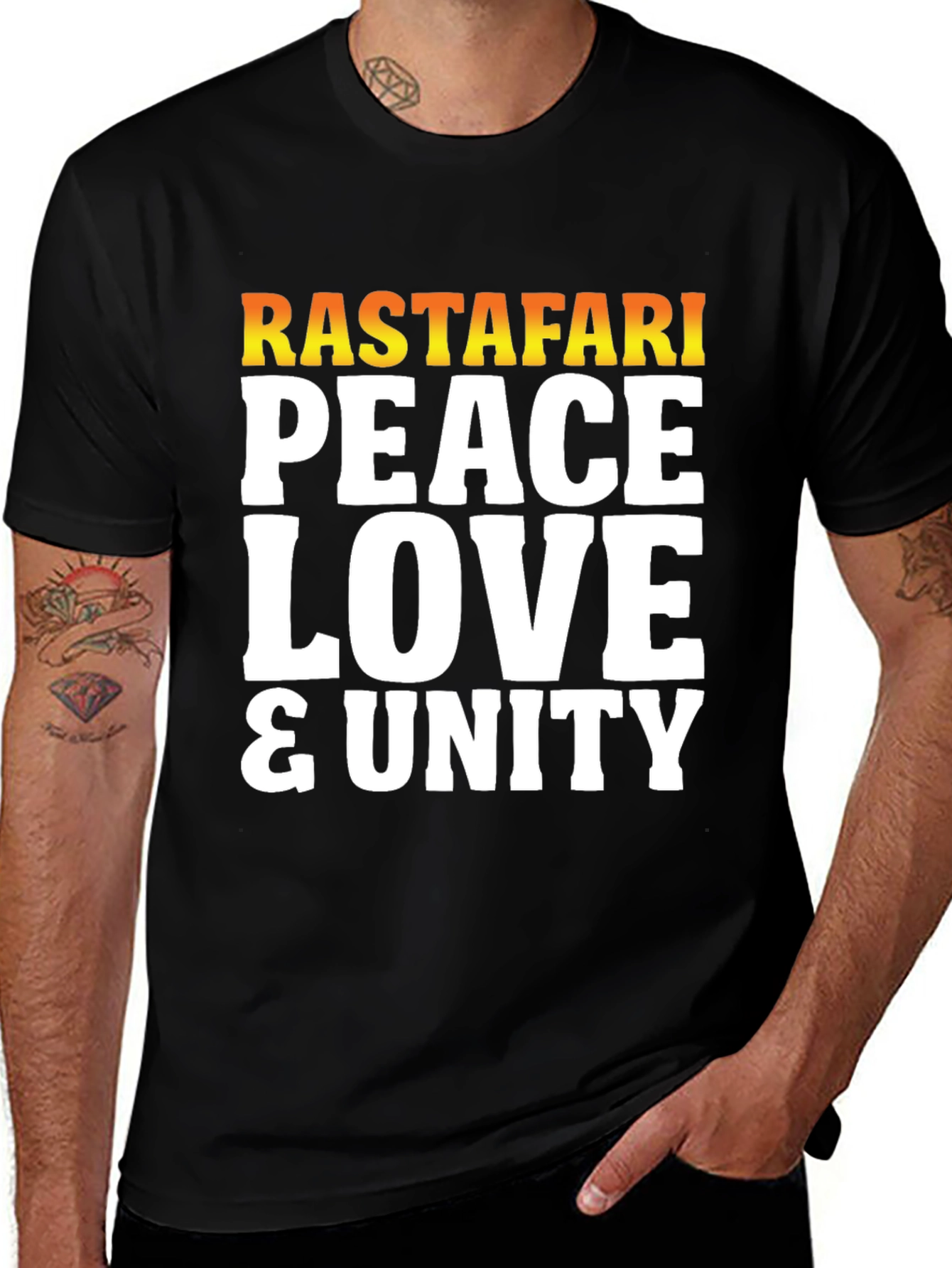 Variant 15 of Rastafari Peace Love & Unity Graphic T-Shirt