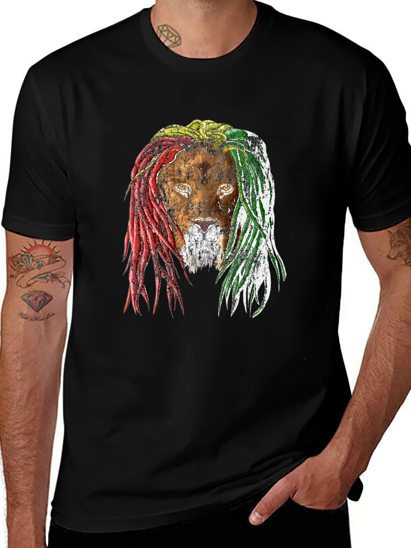 Rasta Lion Graphic T-Shirt - Reggae Vibes