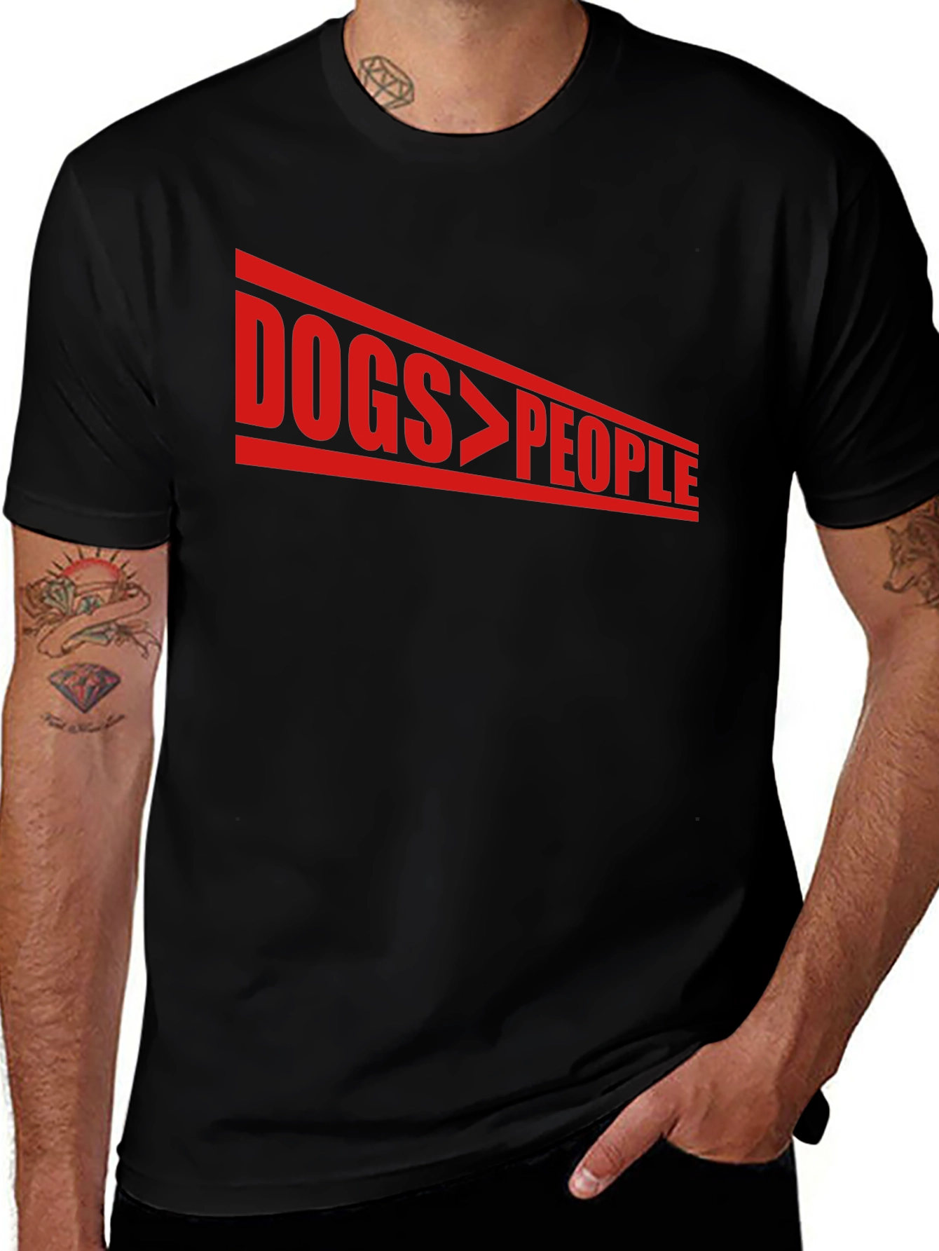 Variant 28 of Dogs > People Black Graphic Tee