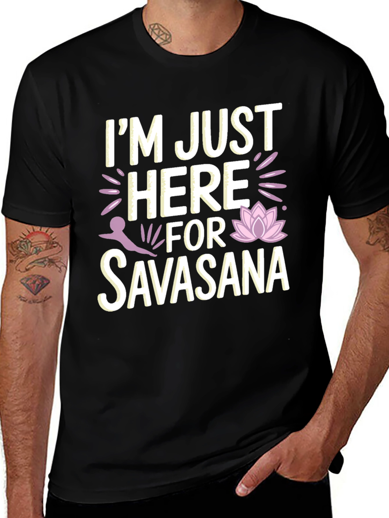Variant 20 of Yoga Savasana T-Shirt - Just Here For Savasana