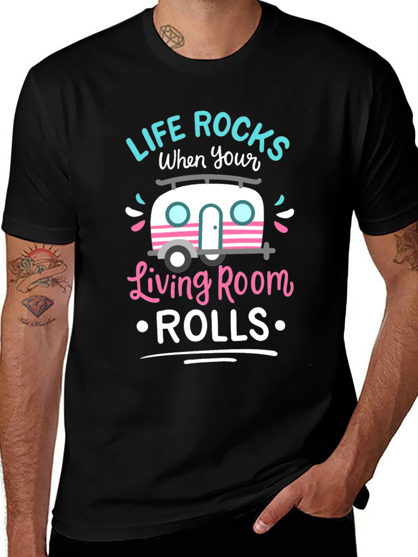 Black Life Rocks When Your Living Room Rolls T-Shirt main image