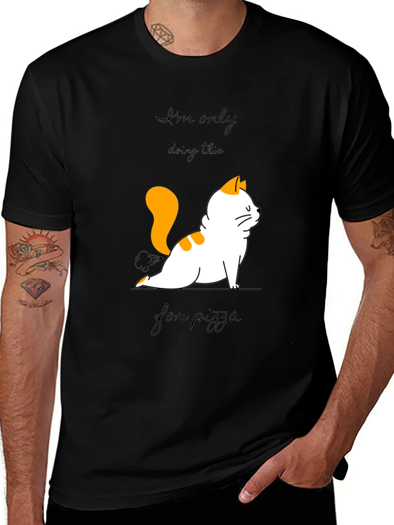 Variant 23 of Yoga Cat Pizza T-Shirt