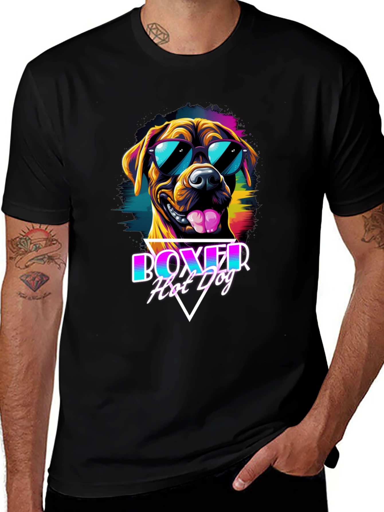 Boxer Hot Dog Graphic T-Shirt