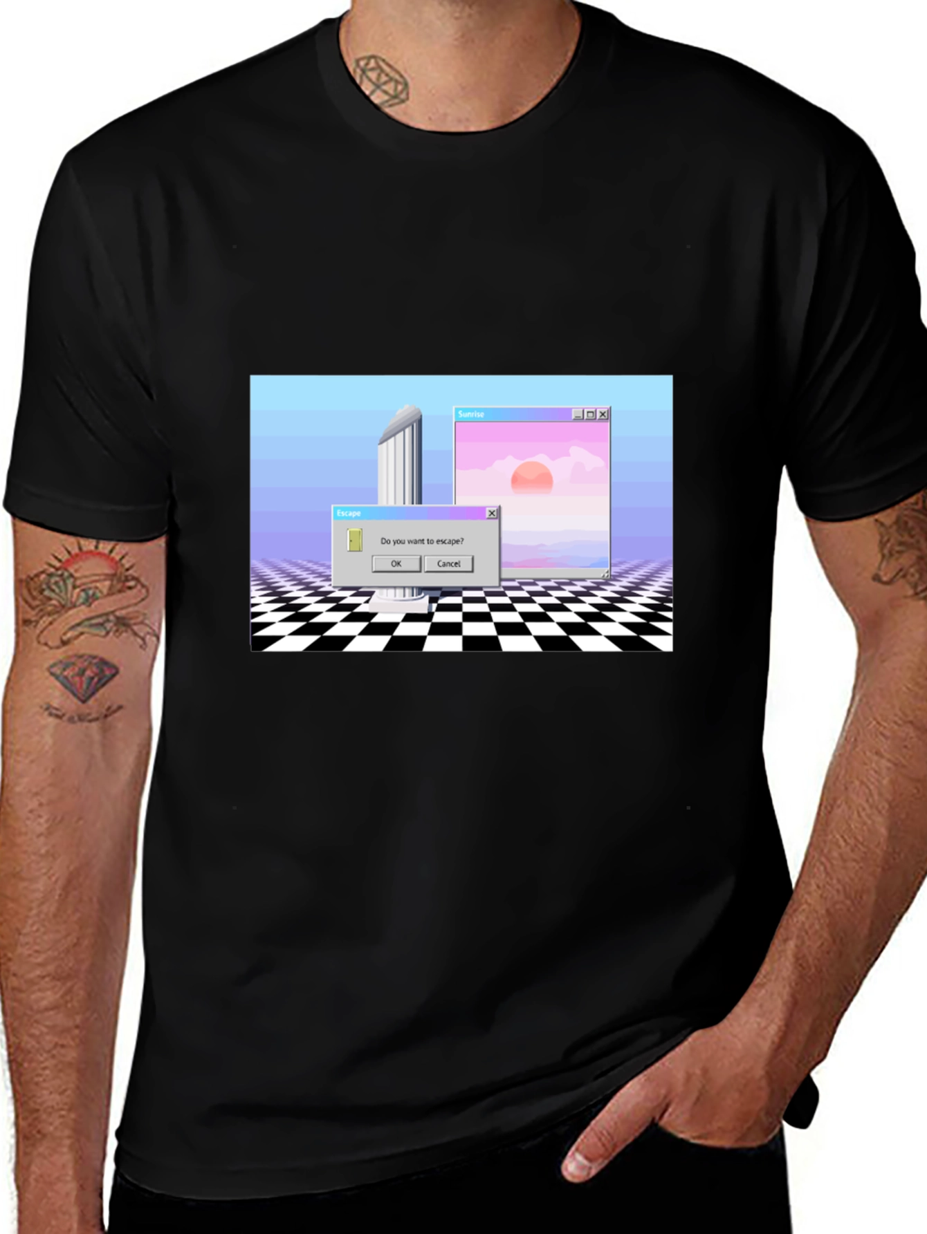 Variant 23 of Vaporwave Aesthetic T-Shirt - Escape the Ordinary