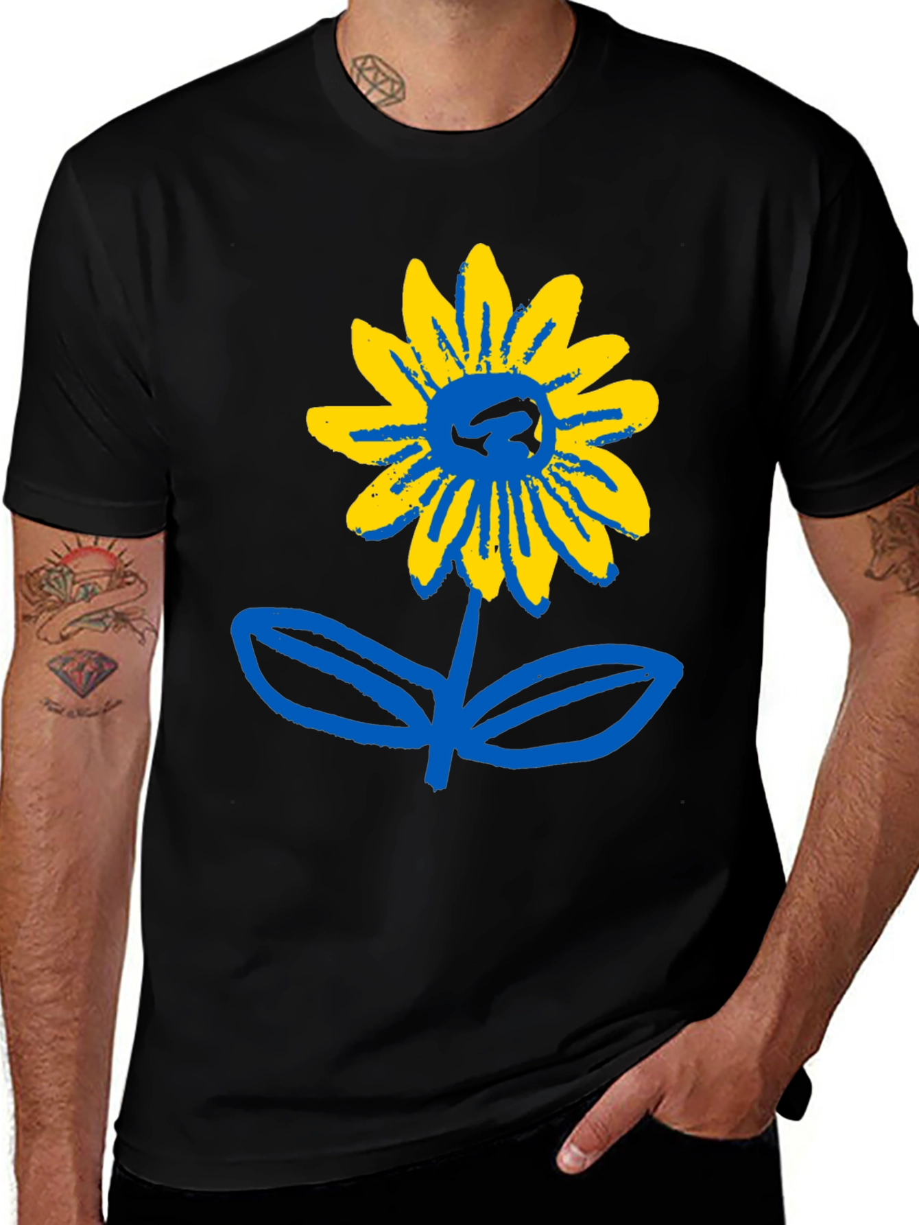 Variant 18 of Sunflower Graphic Print Black T-Shirt