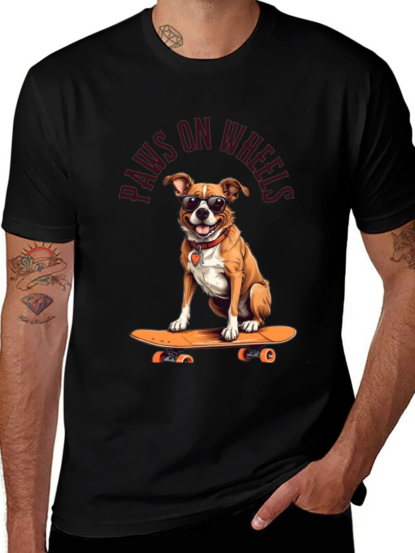 Variant 8 of Paws on Wheels Dog Skateboard T-Shirt