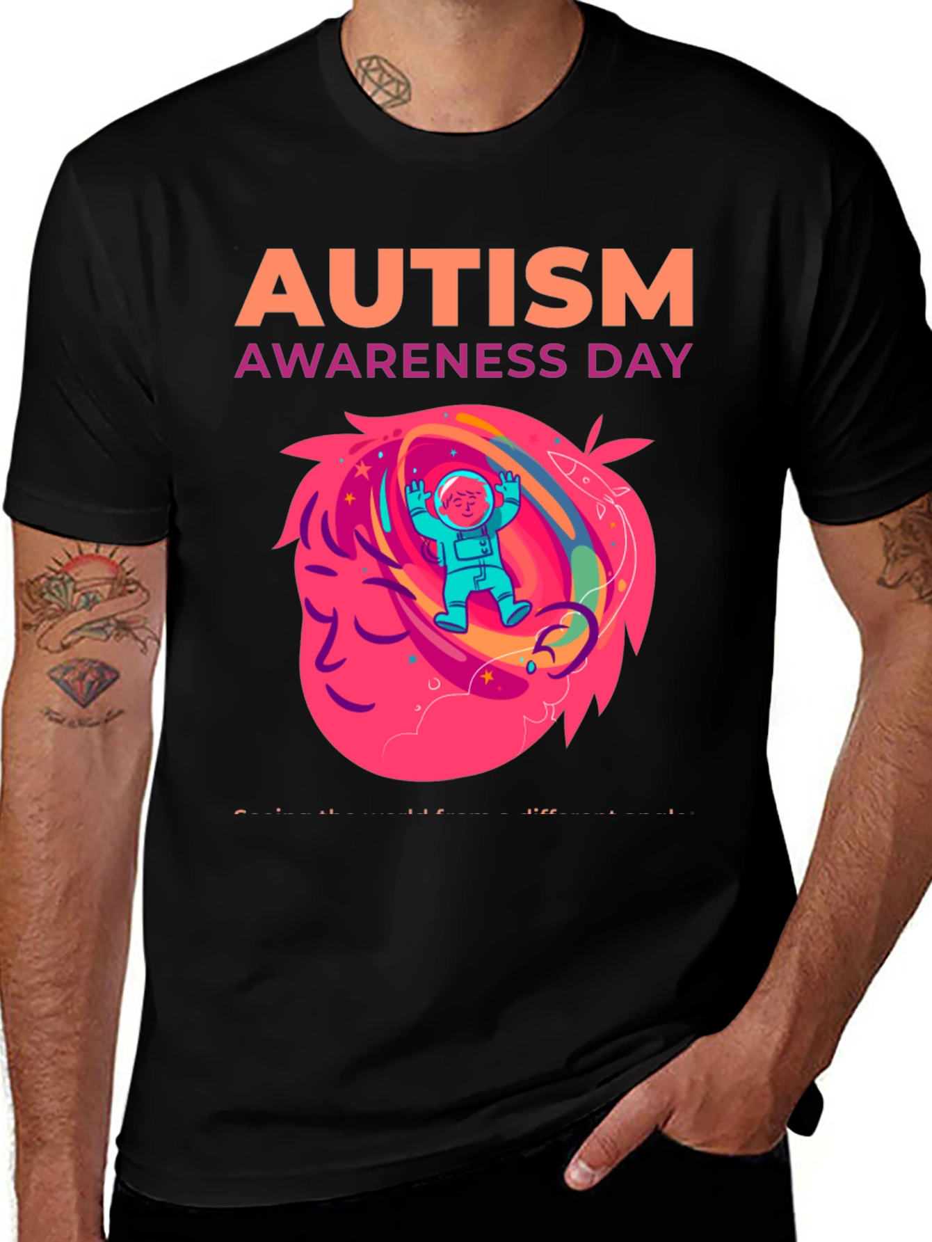 Autism Awareness Day T-Shirt - Astronaut Design