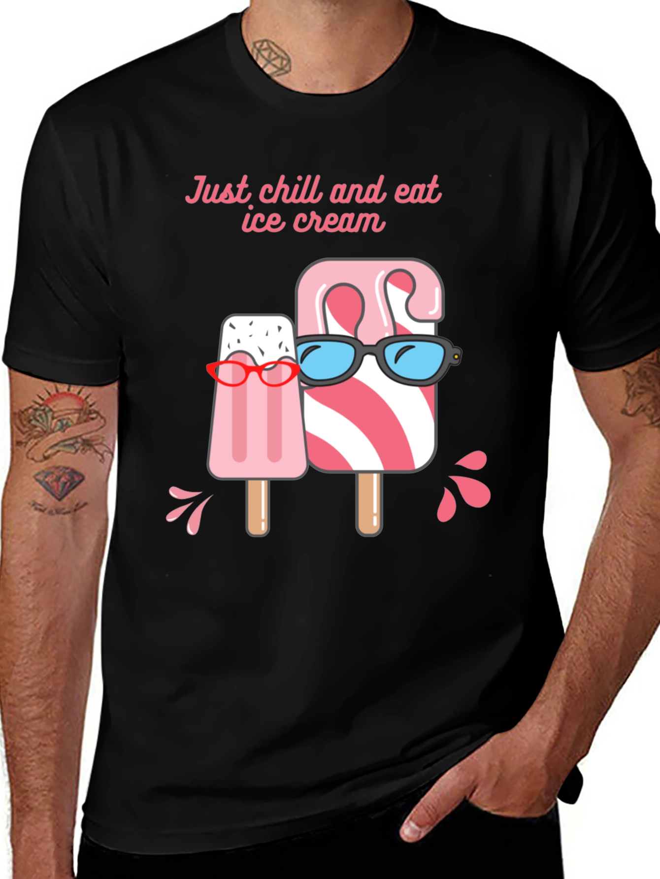Variant 9 of Chill and Eat Ice Cream Graphic Tee