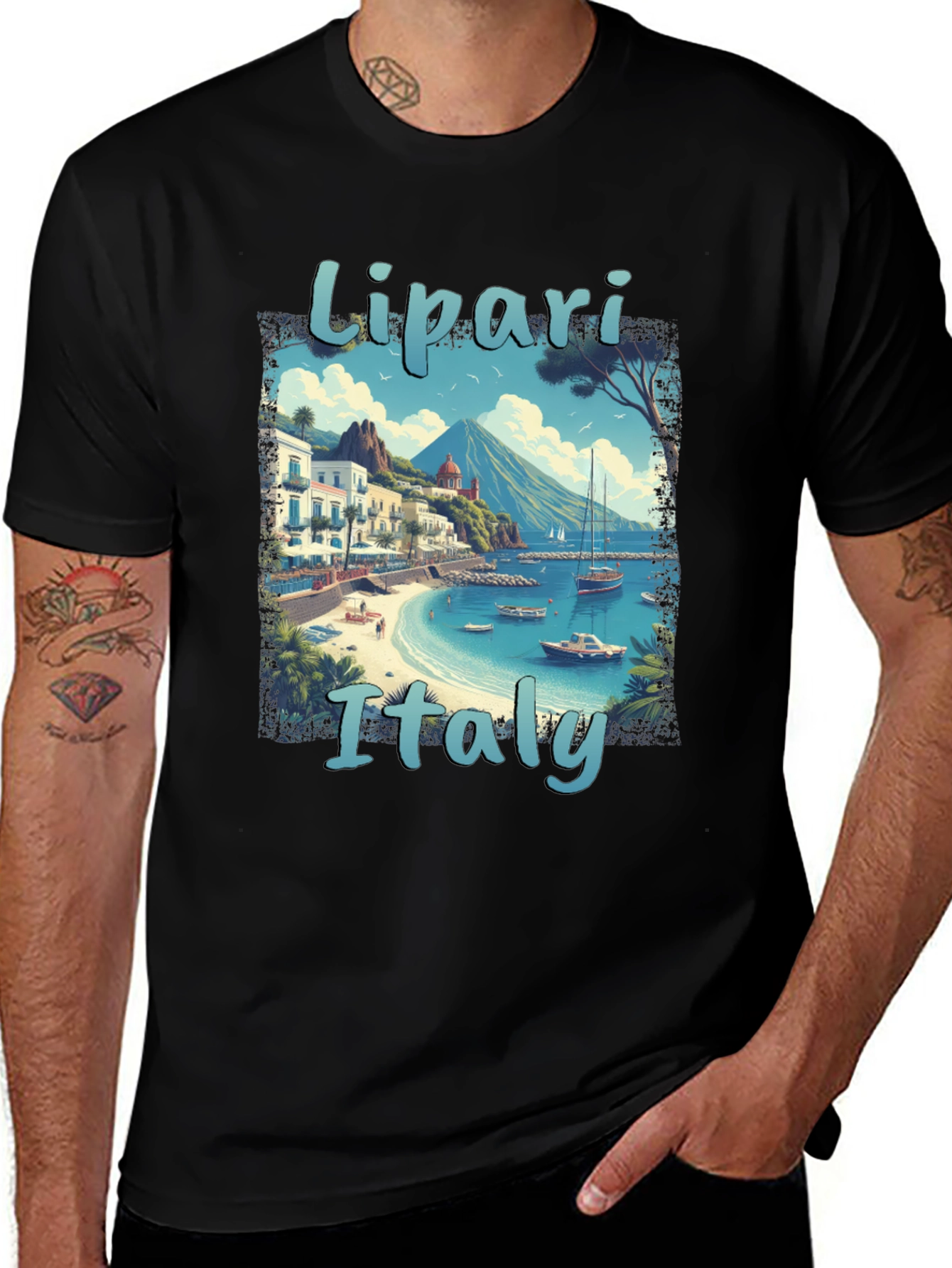 Lipari Italy Graphic Tee - Island Vacation Shirt
