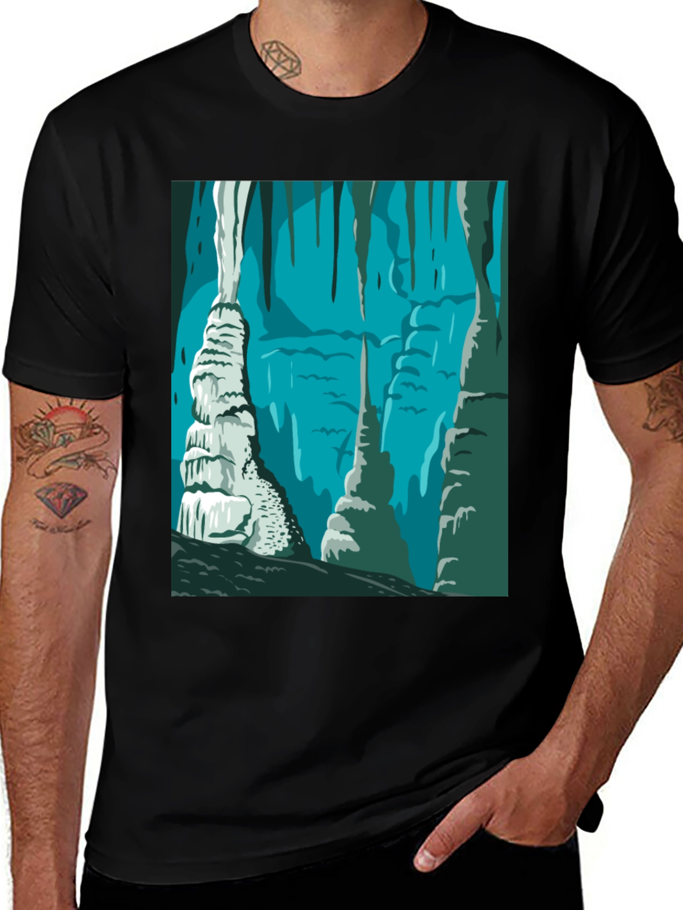 Variant 25 of Cave Illustration Graphic T-Shirt