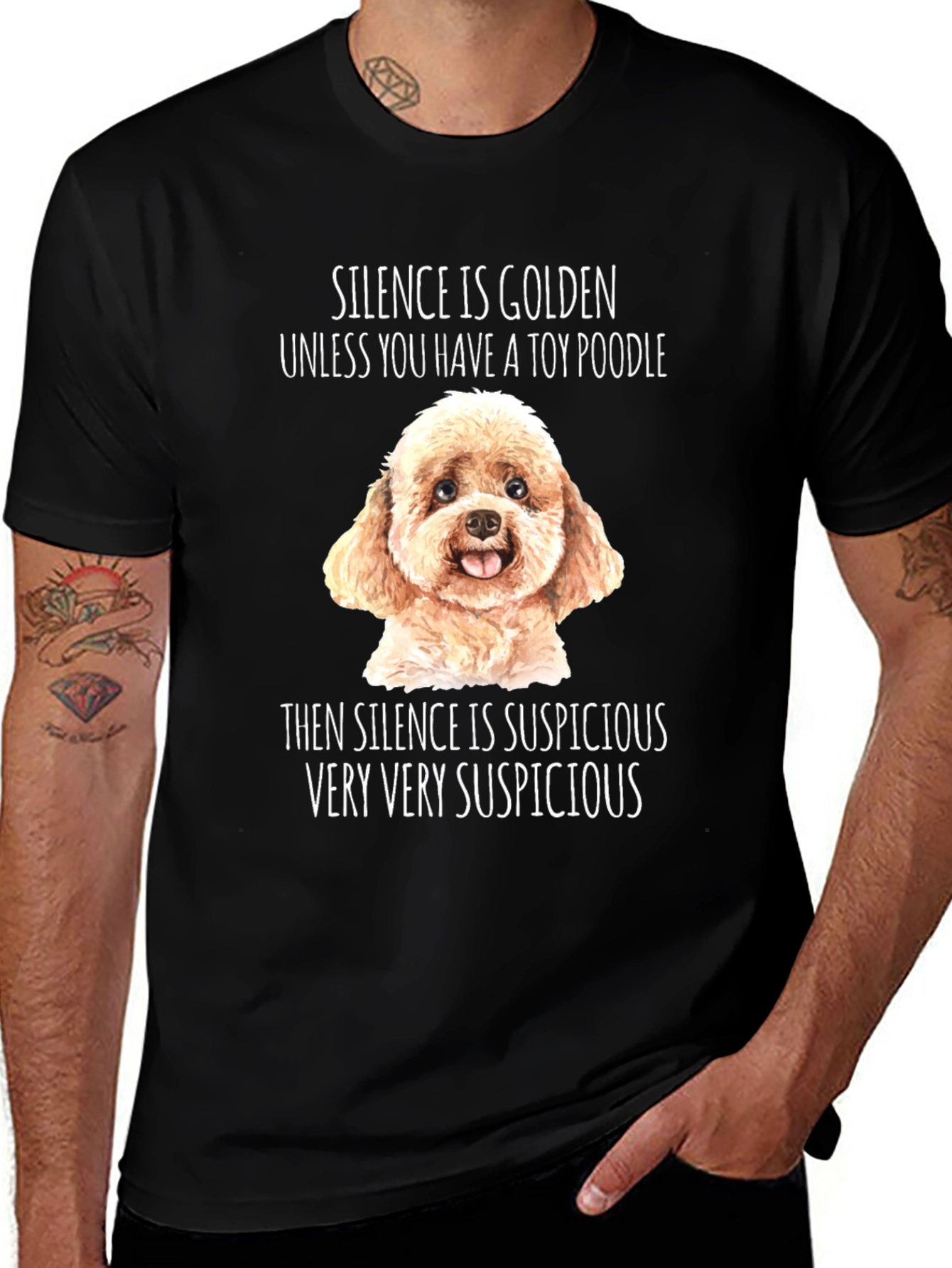 Variant 5 of Toy Poodle Suspicious Silence Graphic T-Shirt