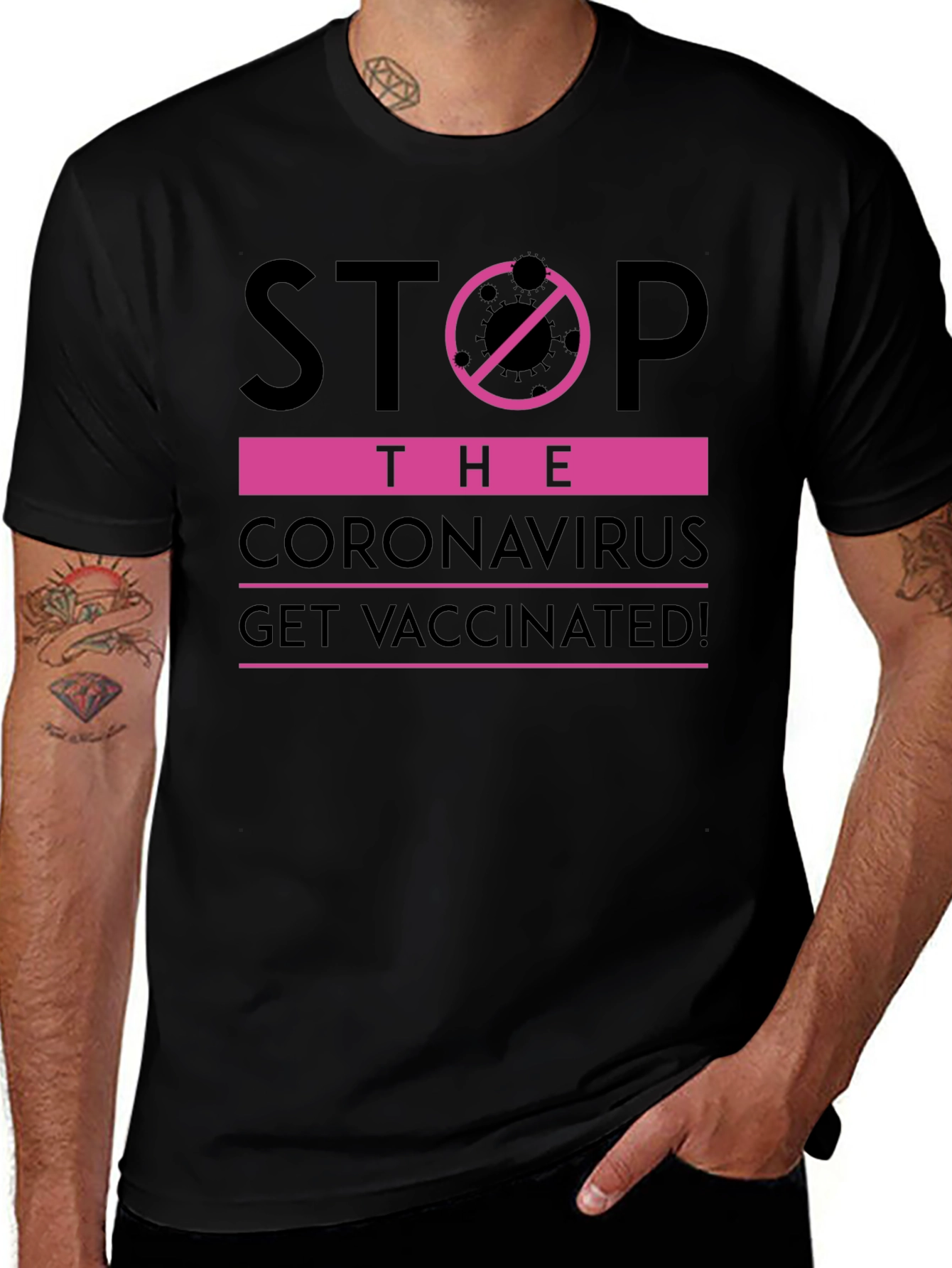 Variant 10 of Stop The Coronavirus - Get Vaccinated T-Shirt