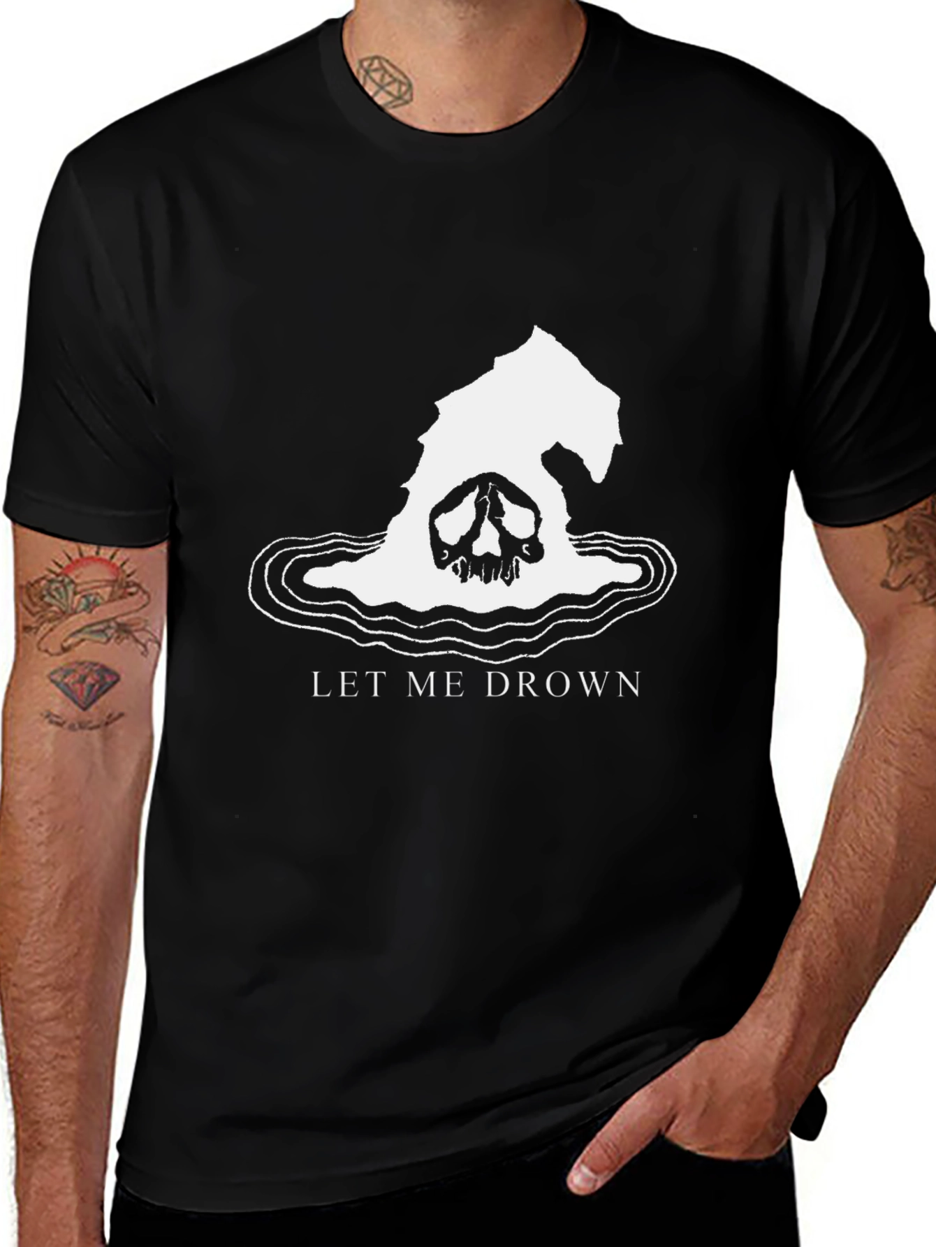 Variant 30 of Let Me Drown Graphic Tee - Black Cotton