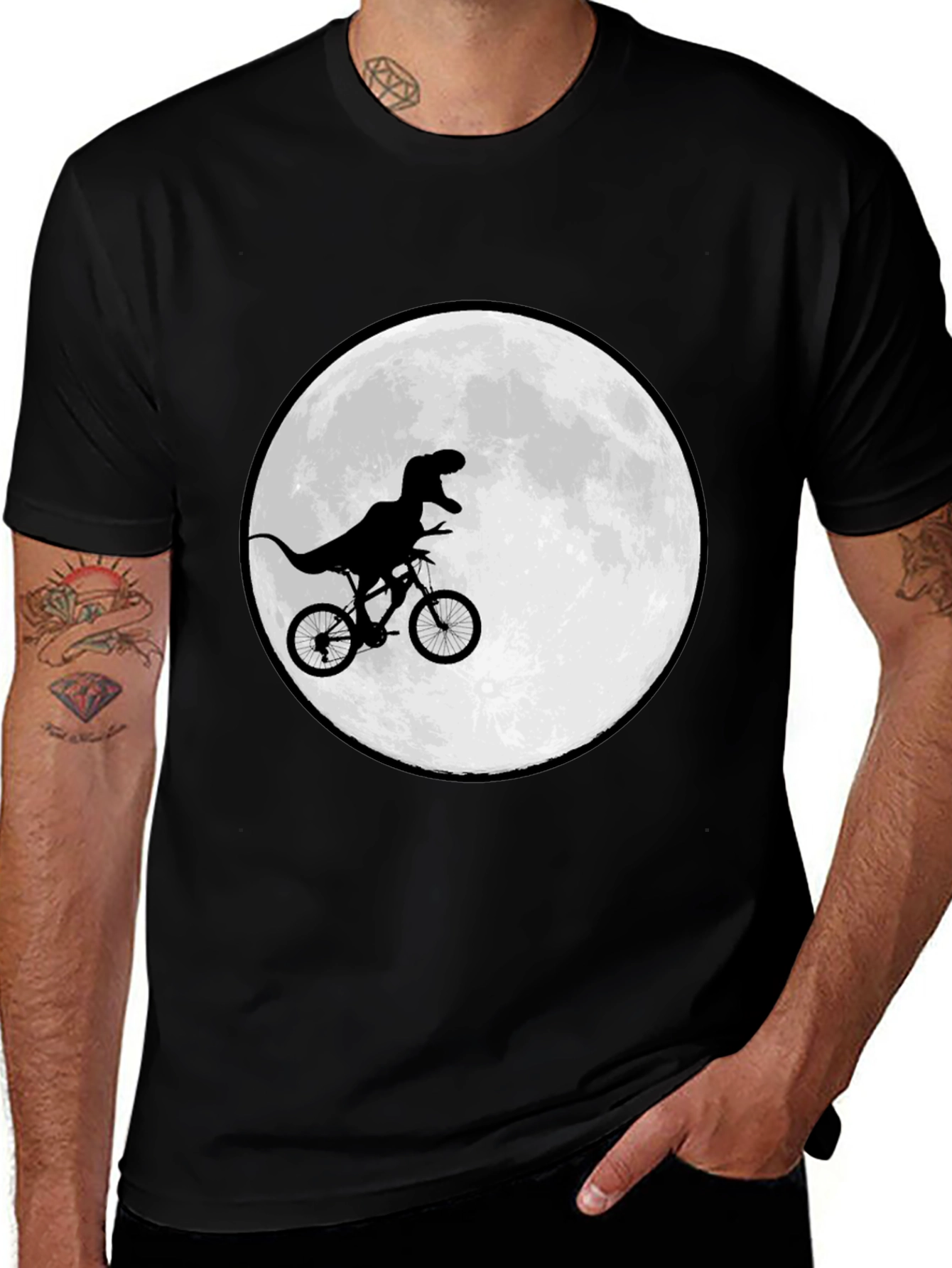 Variant 23 of Dino Biker T-Shirt - Moon Ride Design
