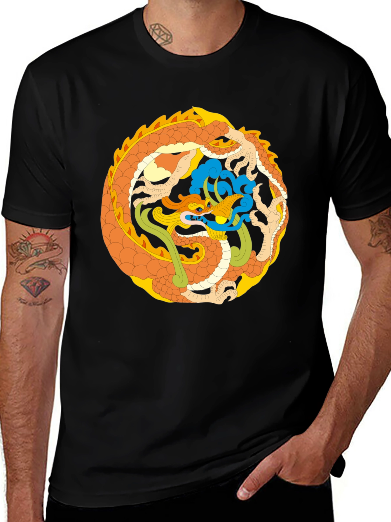 Variant 29 of Dragon Circle Graphic Tee - Stylish & Unique Design