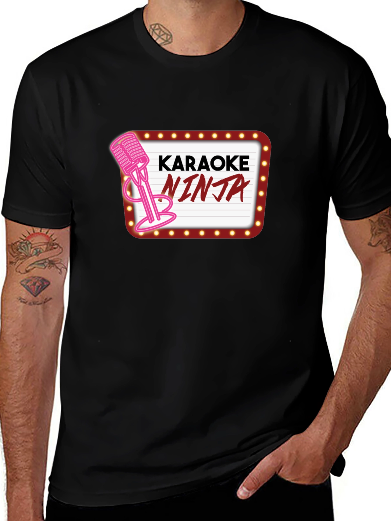 Variant 26 of Karaoke Ninja Graphic Tee - Black