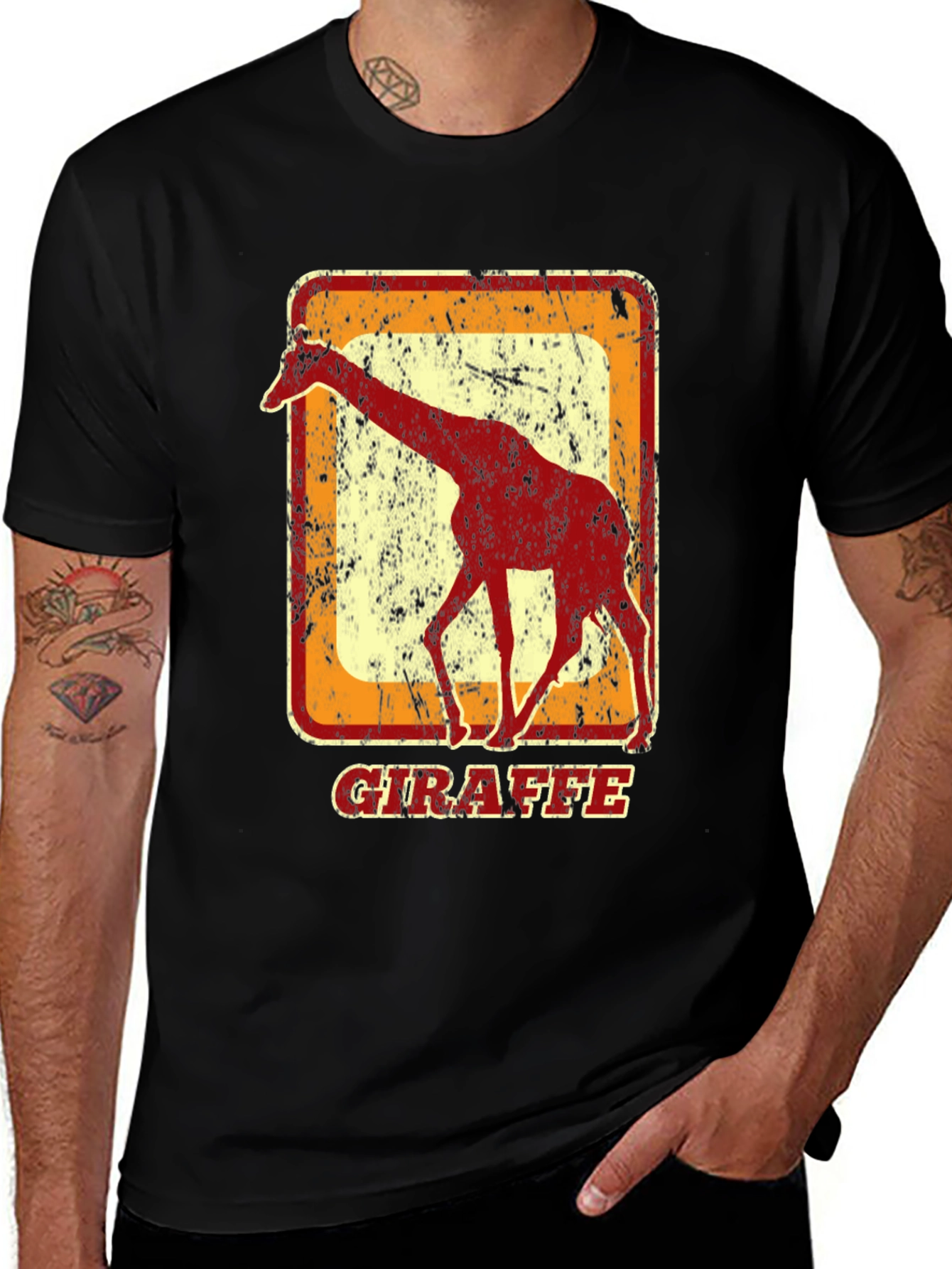 Variant 15 of Vintage Giraffe Graphic T-Shirt - Cool Animal Tee