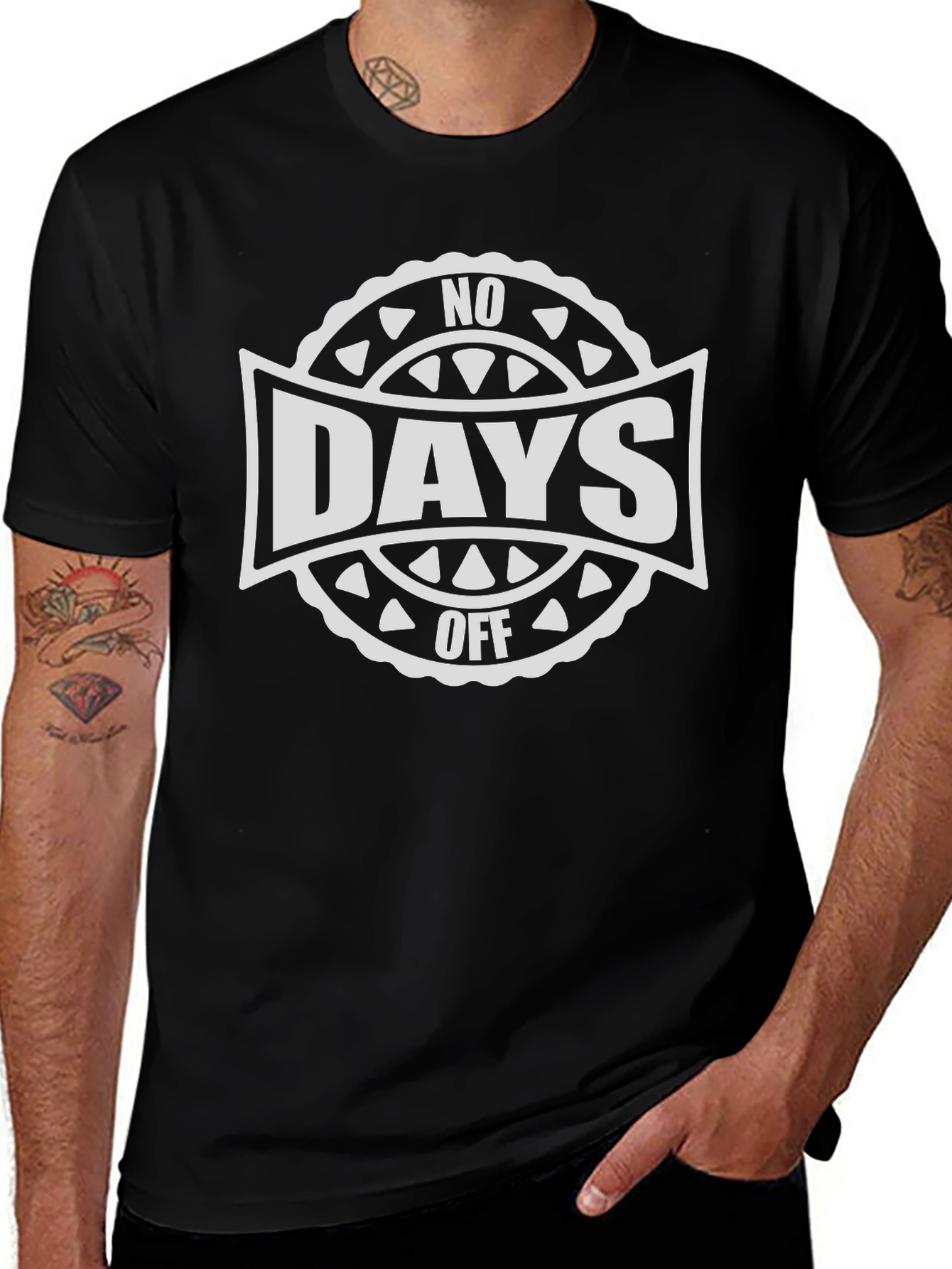 No Days Off Black Graphic Tee