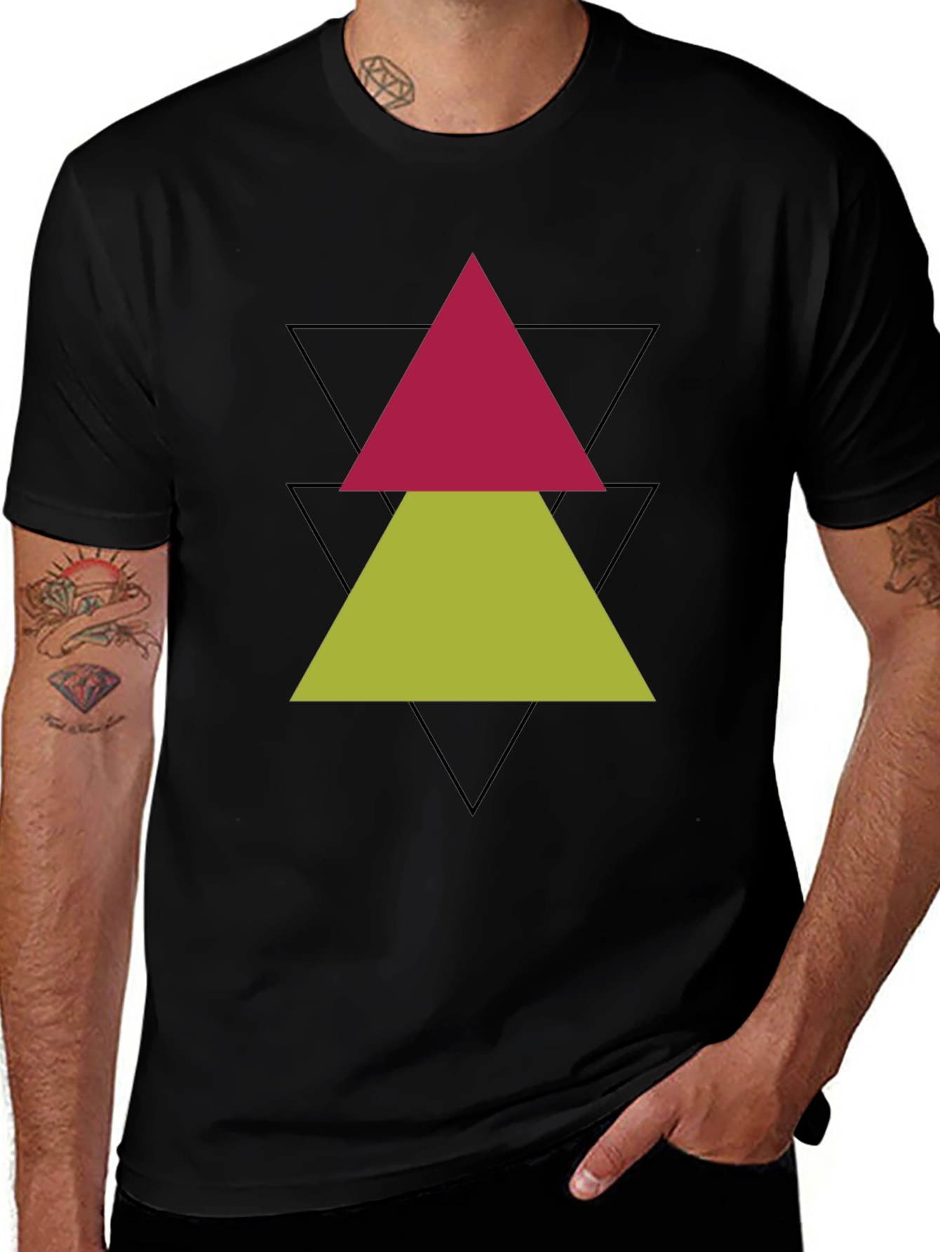 Variant 12 of Abstract Triangle Graphic Tee - Modern Style