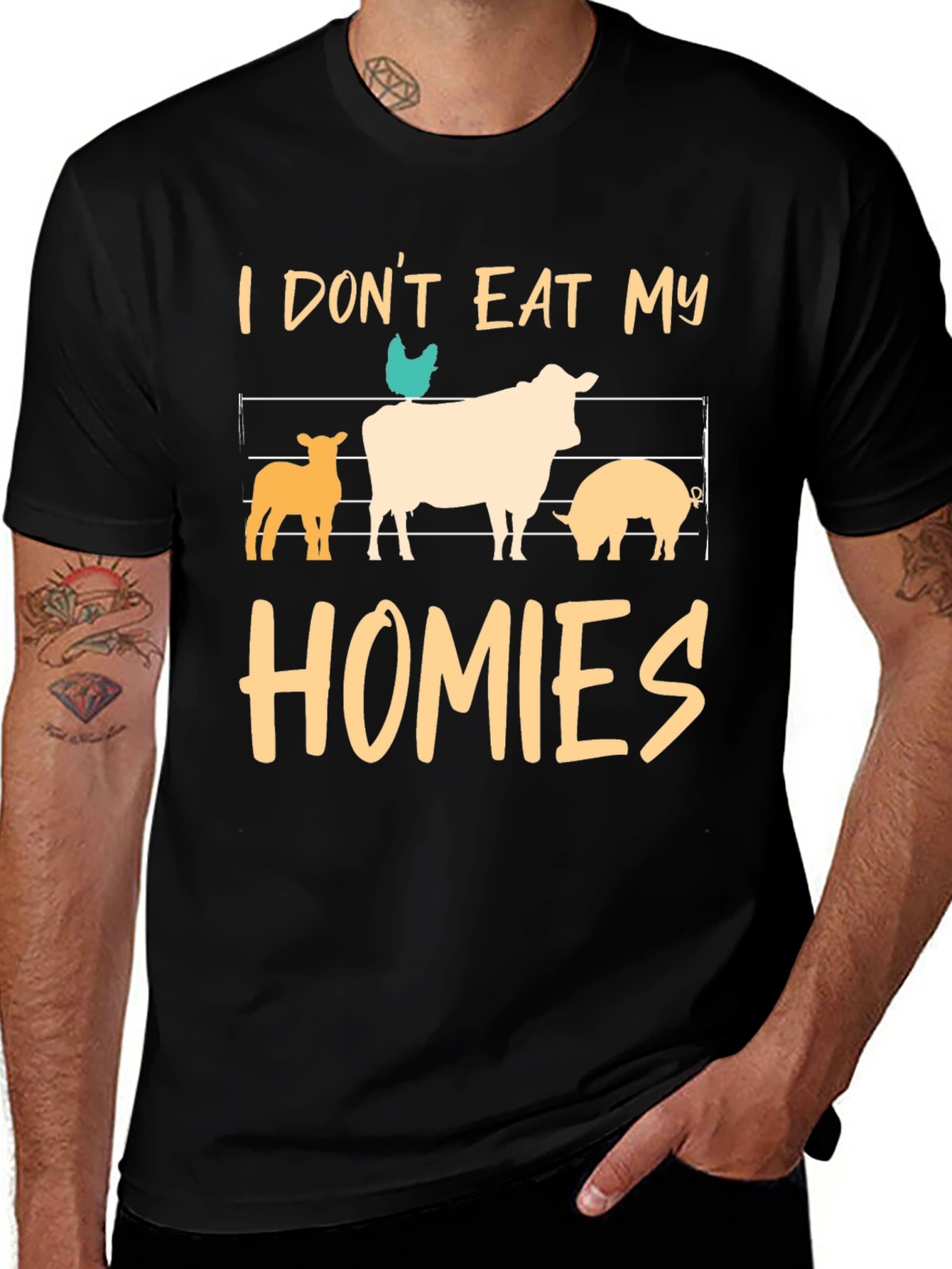 Variant 26 of Vegan T-Shirt: I Don't Eat My Homies