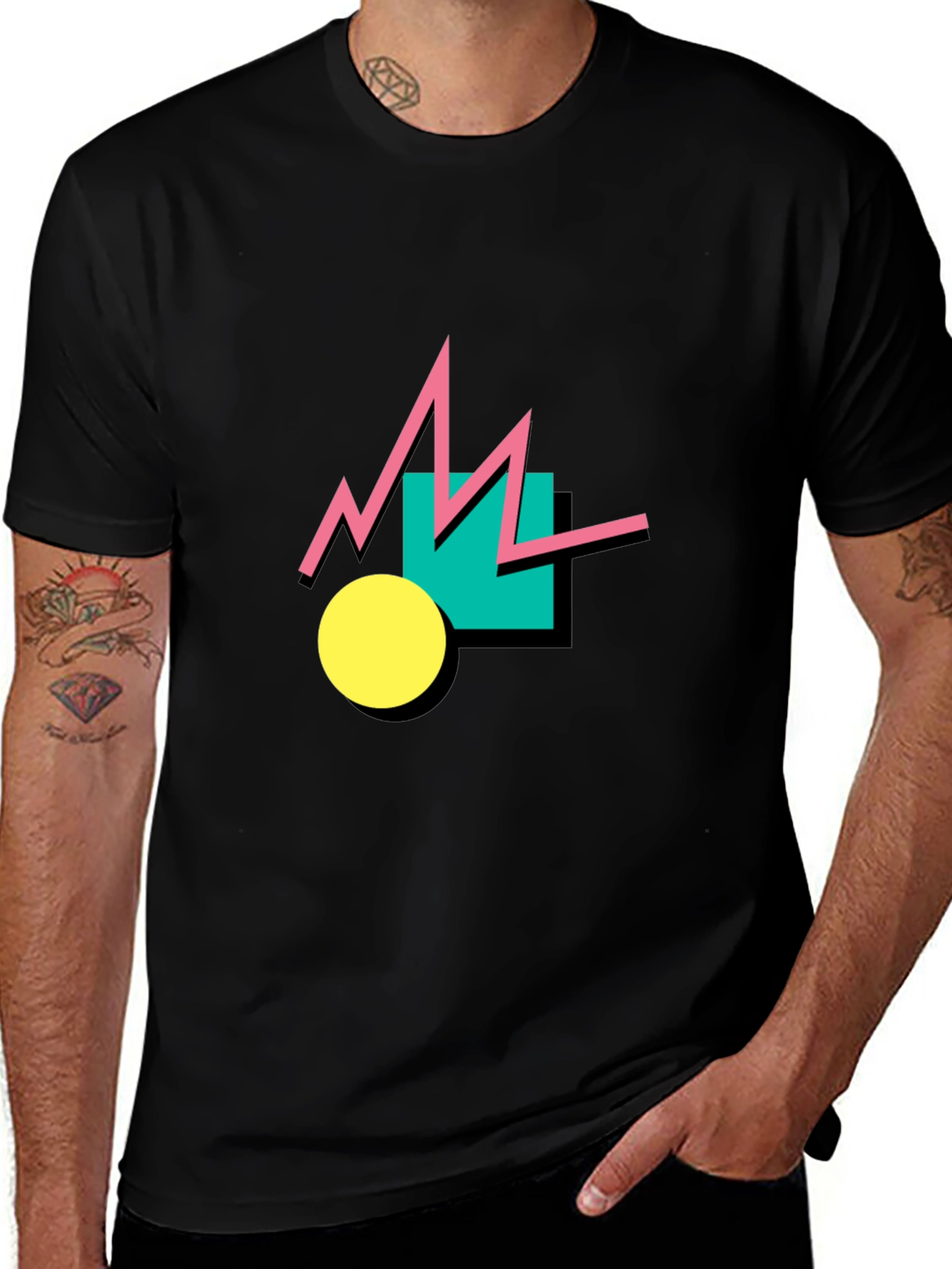 Variant 12 of Retro Graphic Tee - Black Cotton T-Shirt