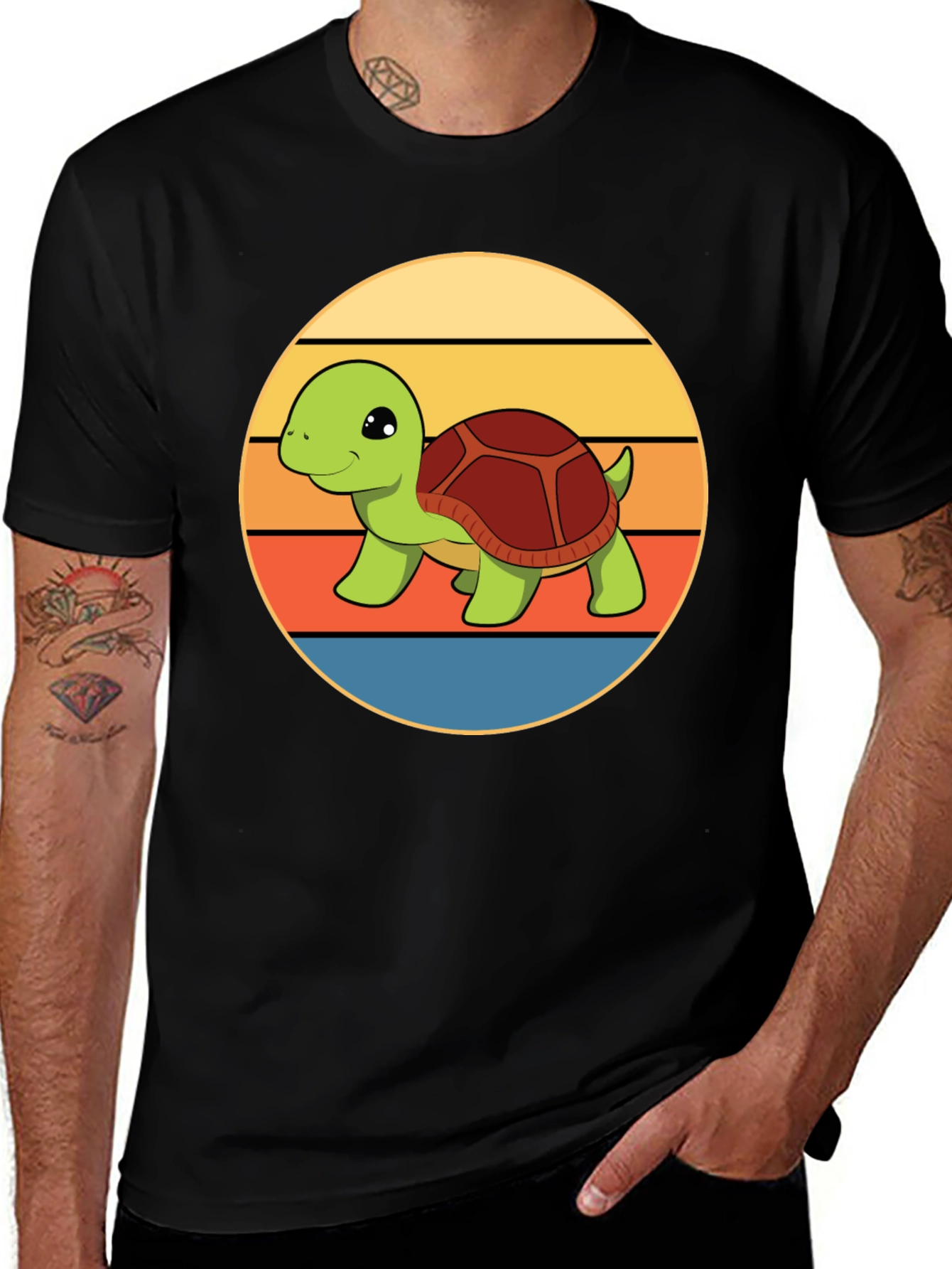 Variant 25 of Cute Turtle Retro Sunset T-Shirt