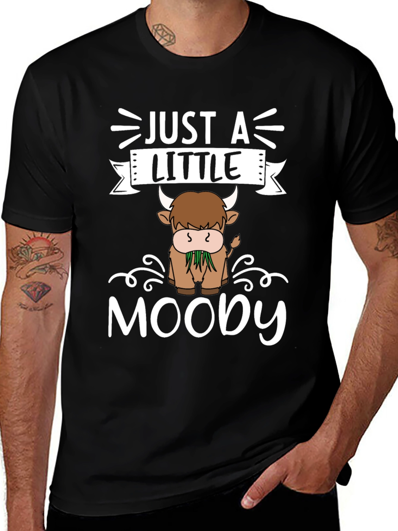Variant 2 of Just a Little Moody Highland Cow T-Shirt