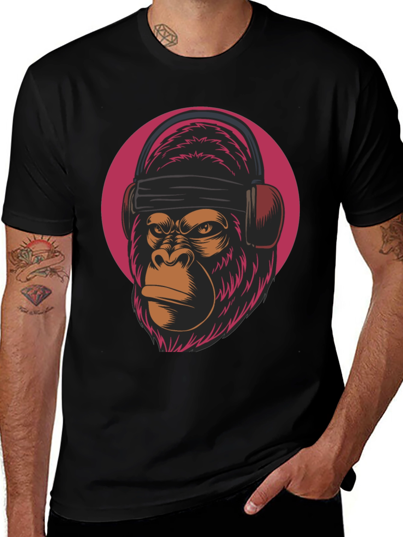 Variant 6 of DJ Gorilla Graphic Tee - Cool Animal T-Shirt
