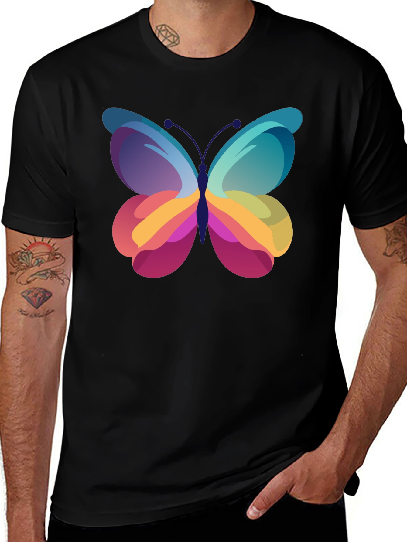 Variant 6 of Butterfly Graphic Print T-Shirt