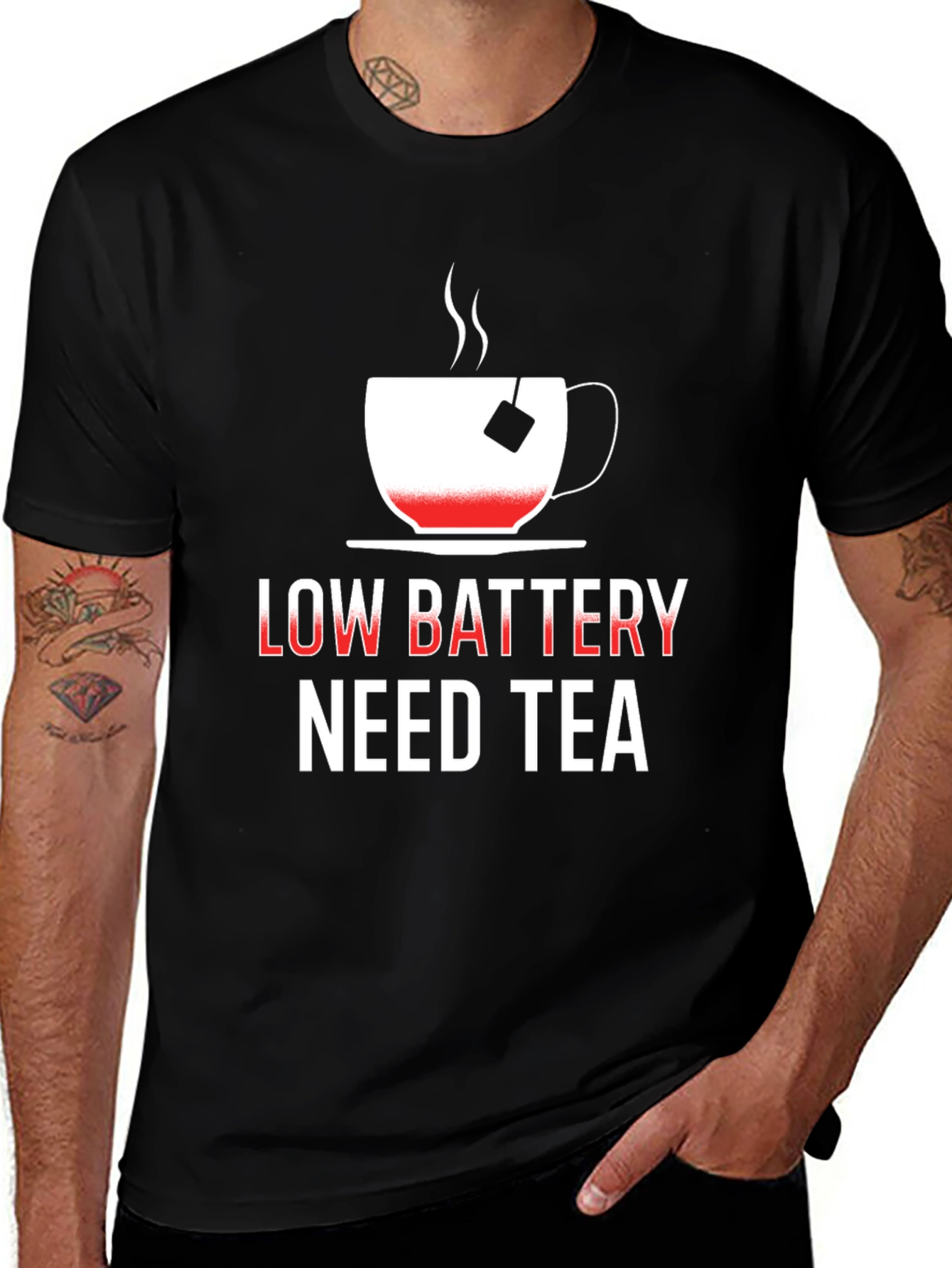 Variant 5 of Low Battery Need Tea T-Shirt
