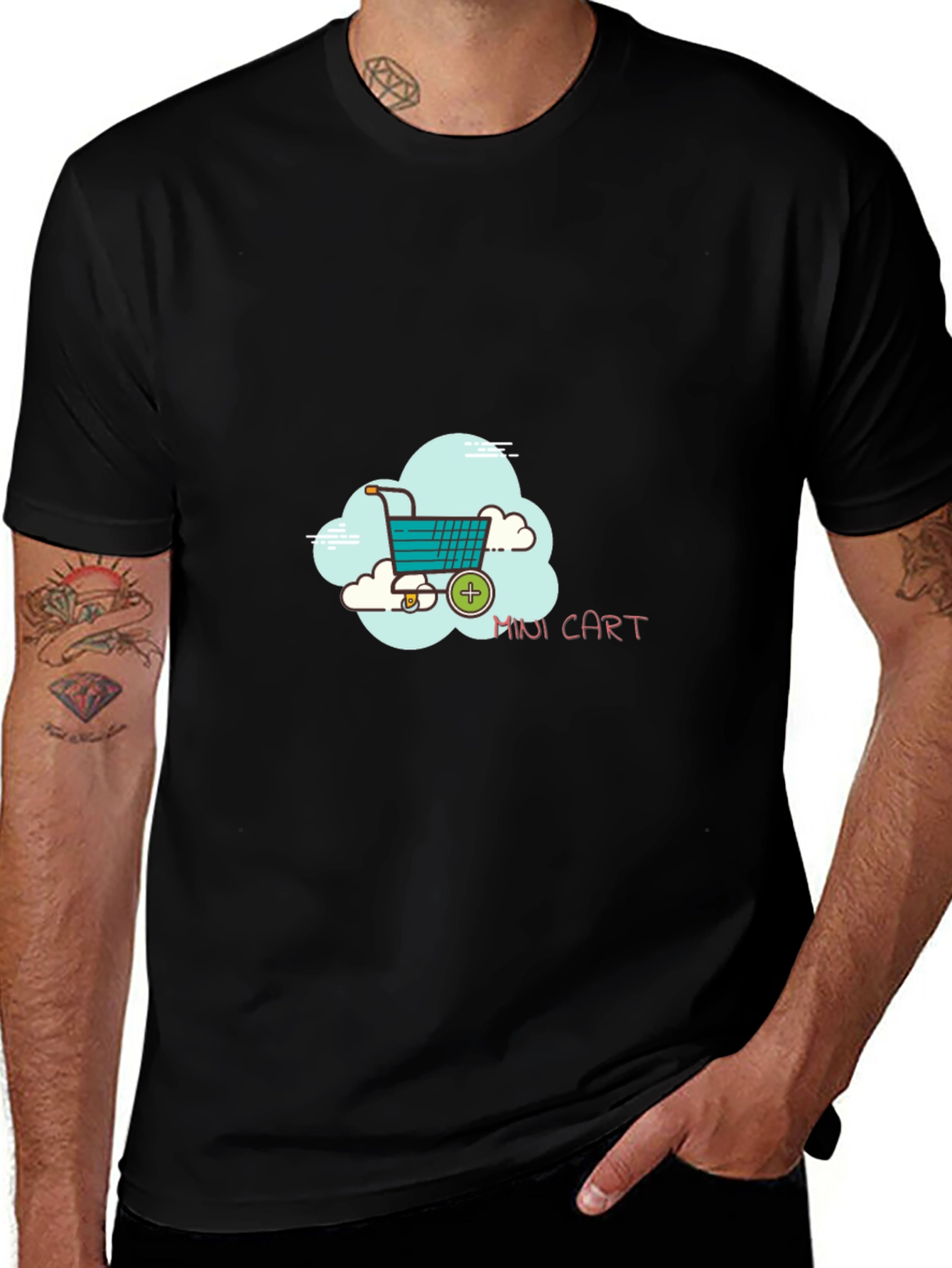 Mini Cart Graphic Black T-Shirt
