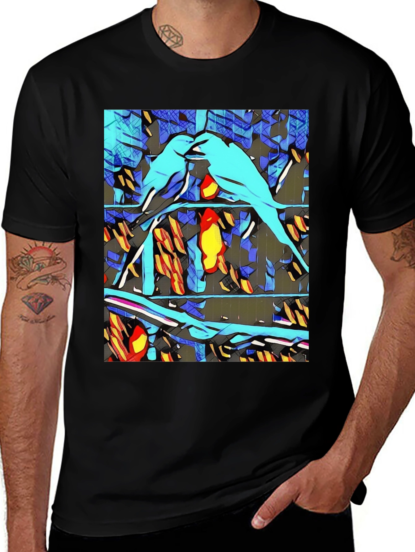 Variant 25 of Abstract Bird Art Graphic Tee - Stylish and Unique