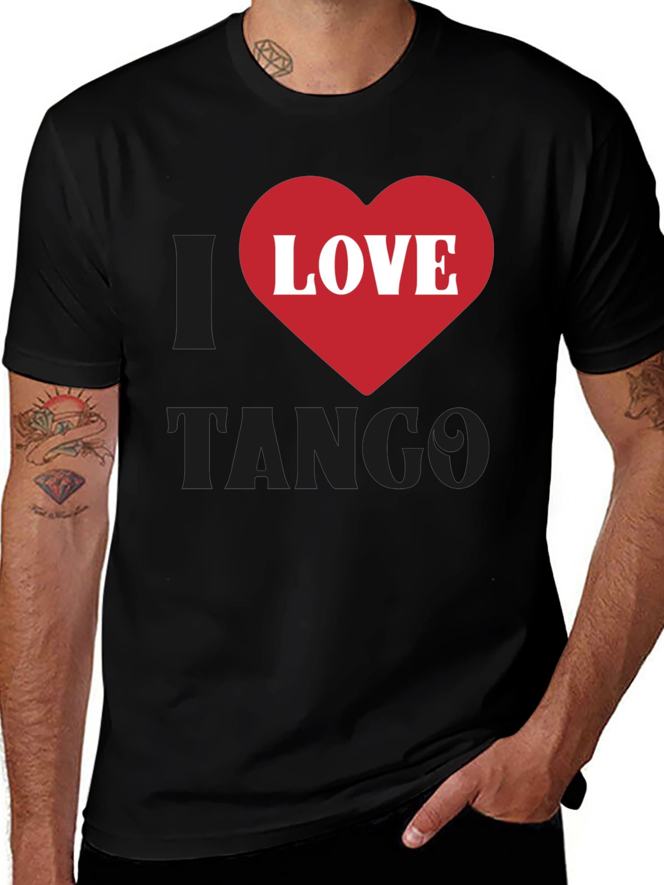 Variant 29 of I Love Tango Graphic T-Shirt - Black