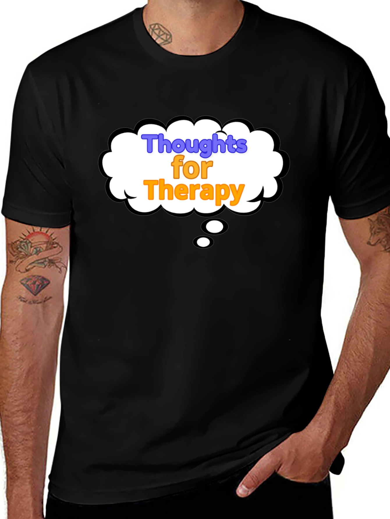 Variant 27 of Thoughts for Therapy Black T-Shirt