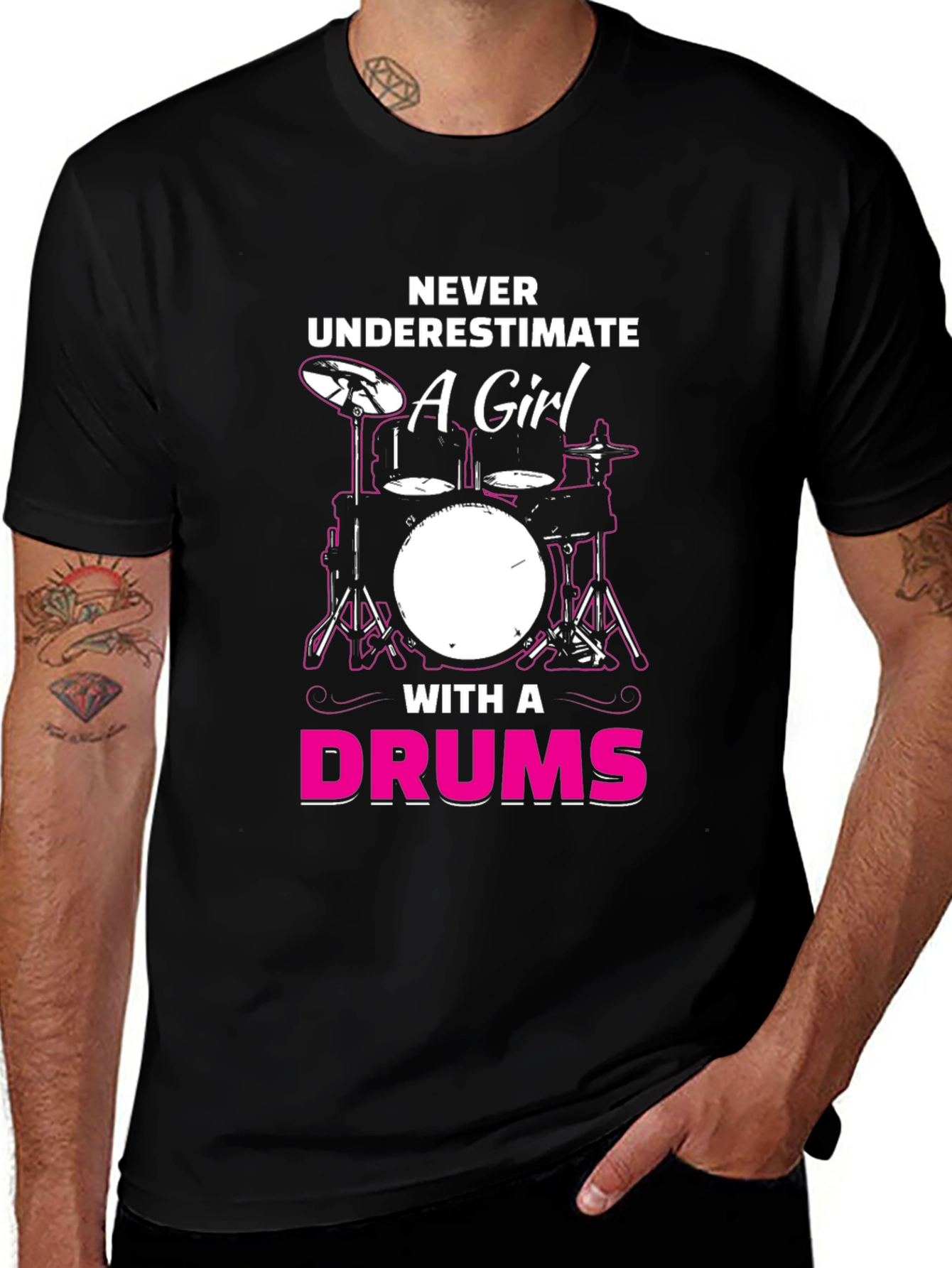 Variant 30 of Never Underestimate a Girl with a Drums T-Shirt